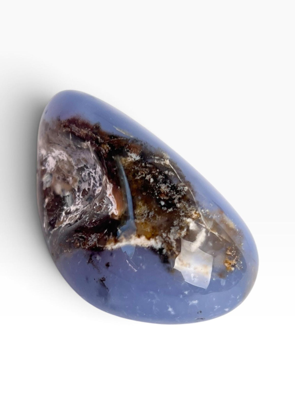 Turkish Blue Chalcedony: Natural Large Palm Stone Crystal