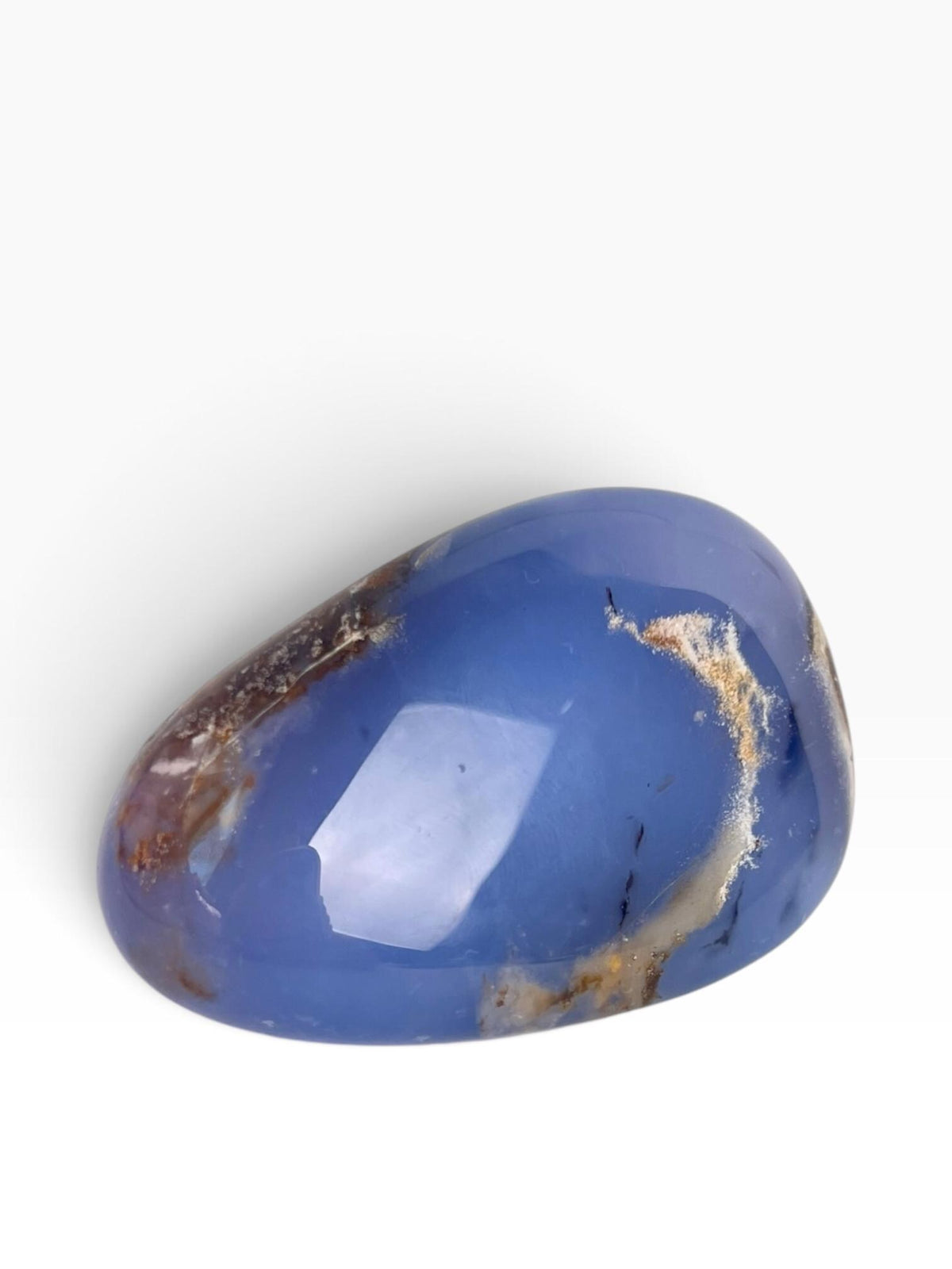 Turkish Blue Chalcedony: Natural Large Palm Stone Crystal