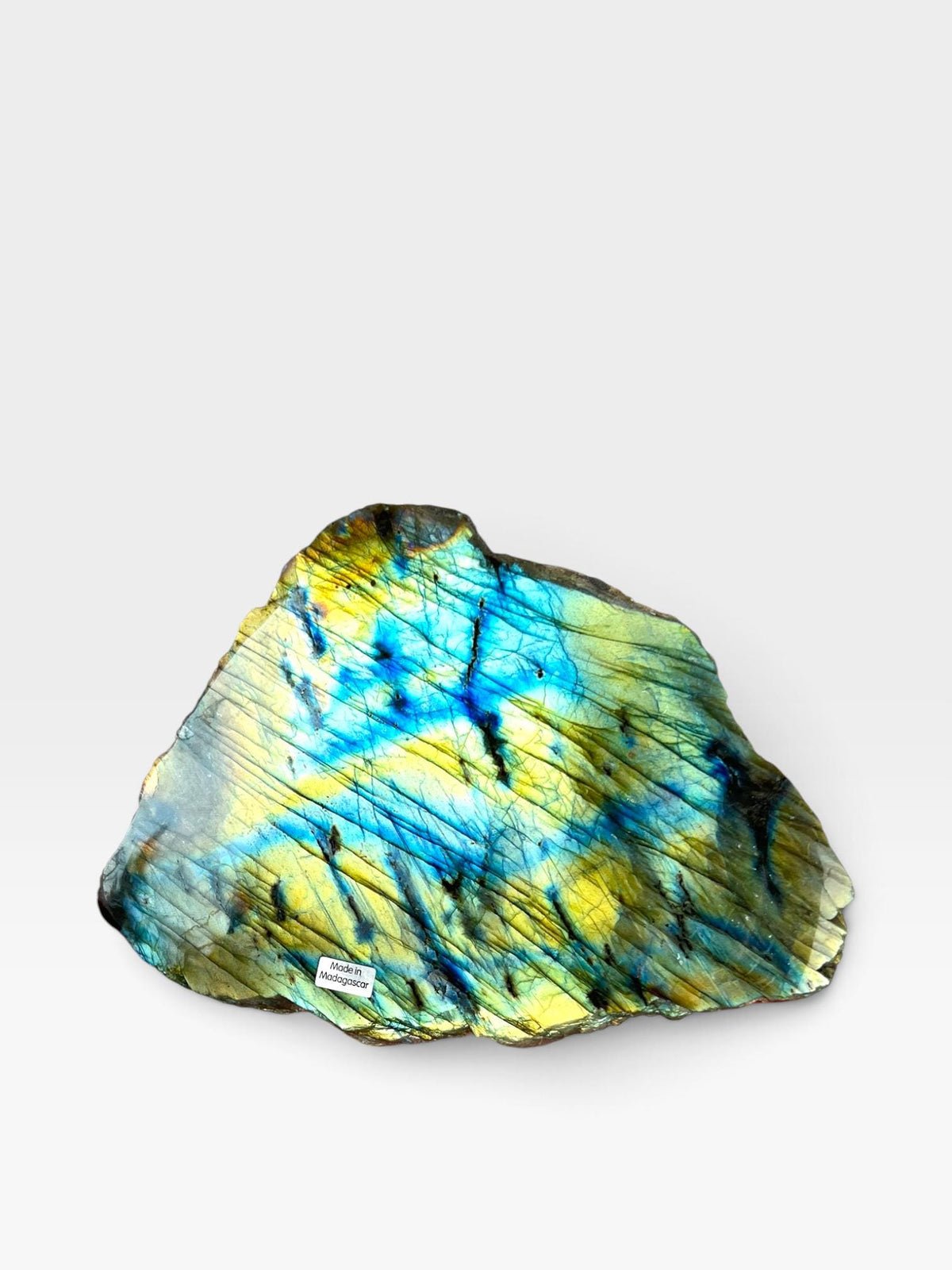 Labradorite Crystal Slab: Polished Rainbow Slice