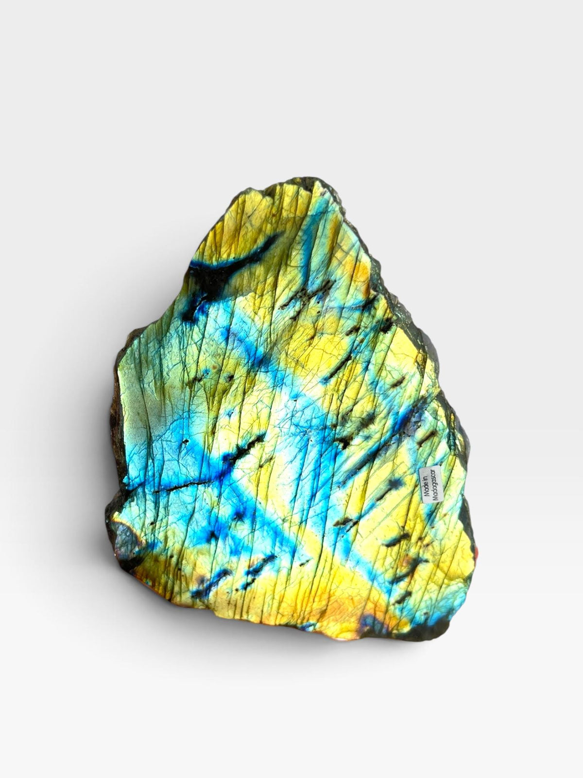 Labradorite Crystal Slab: Polished Rainbow Slice