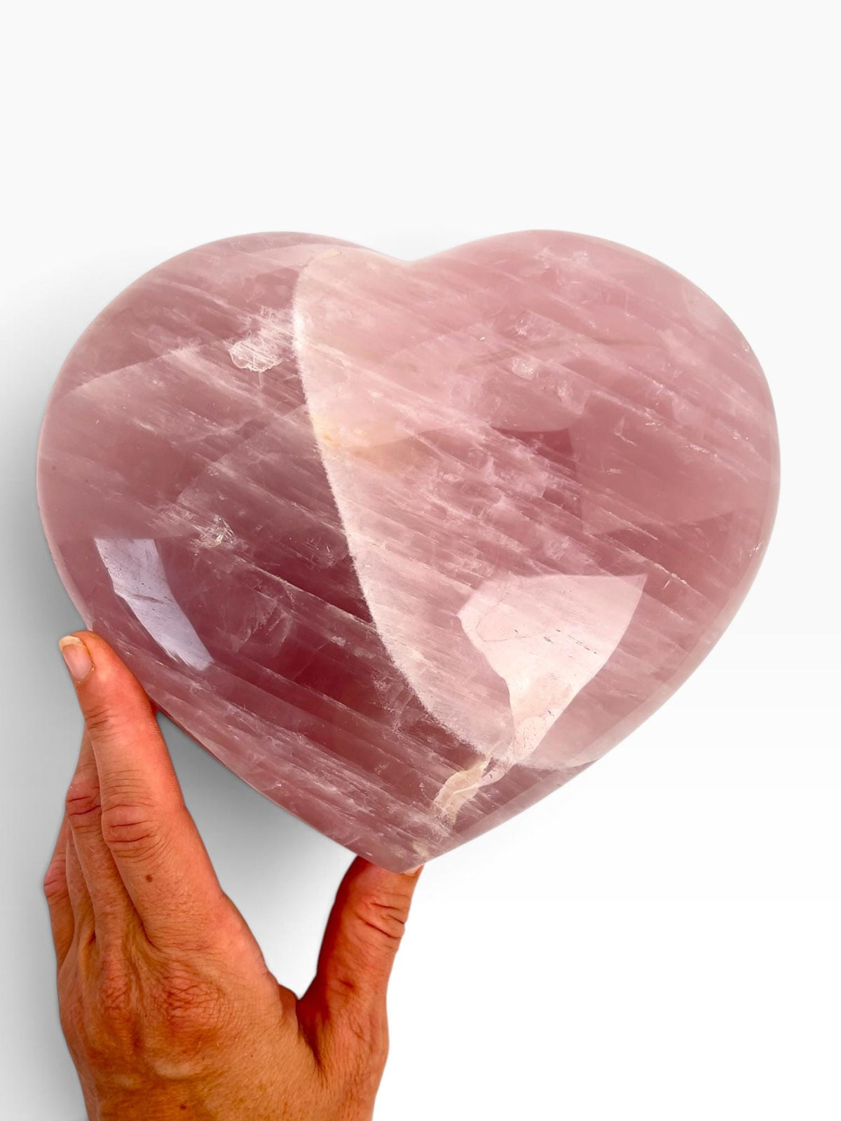 Rose Quartz Polished XXL Crystal Heart
