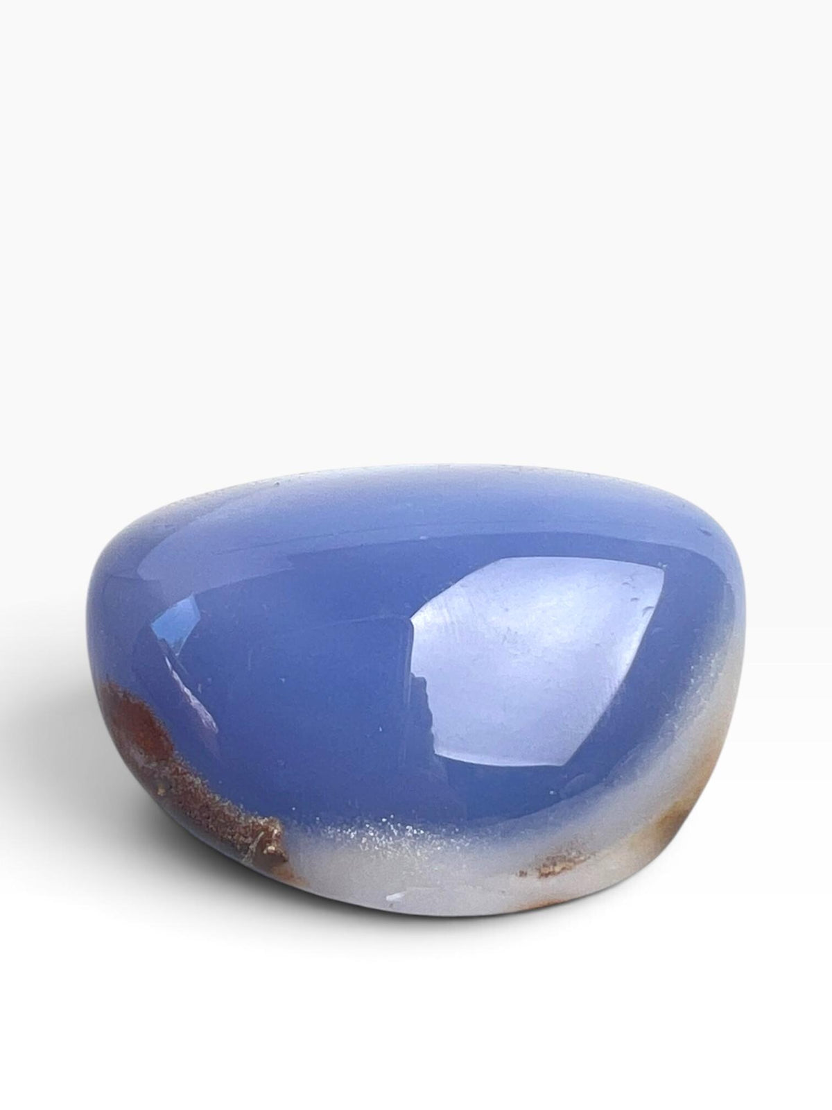 Turkish Blue Chalcedony: Natural Large Palm Stone Crystal