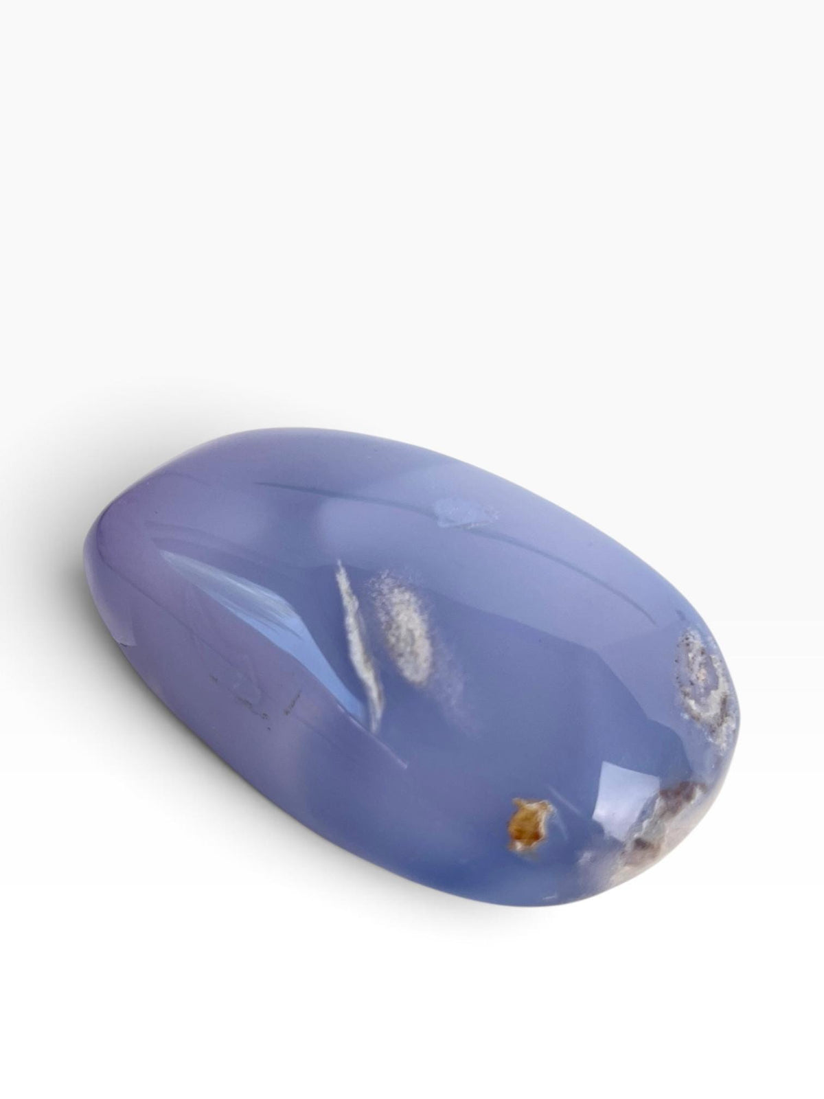 Turkish Blue Chalcedony: Natural Large Palm Stone Free Form Crystal