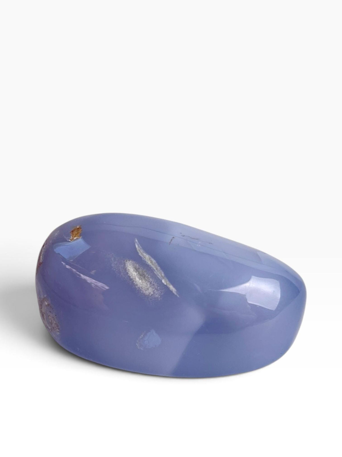 Turkish Blue Chalcedony: Natural Large Palm Stone Free Form Crystal