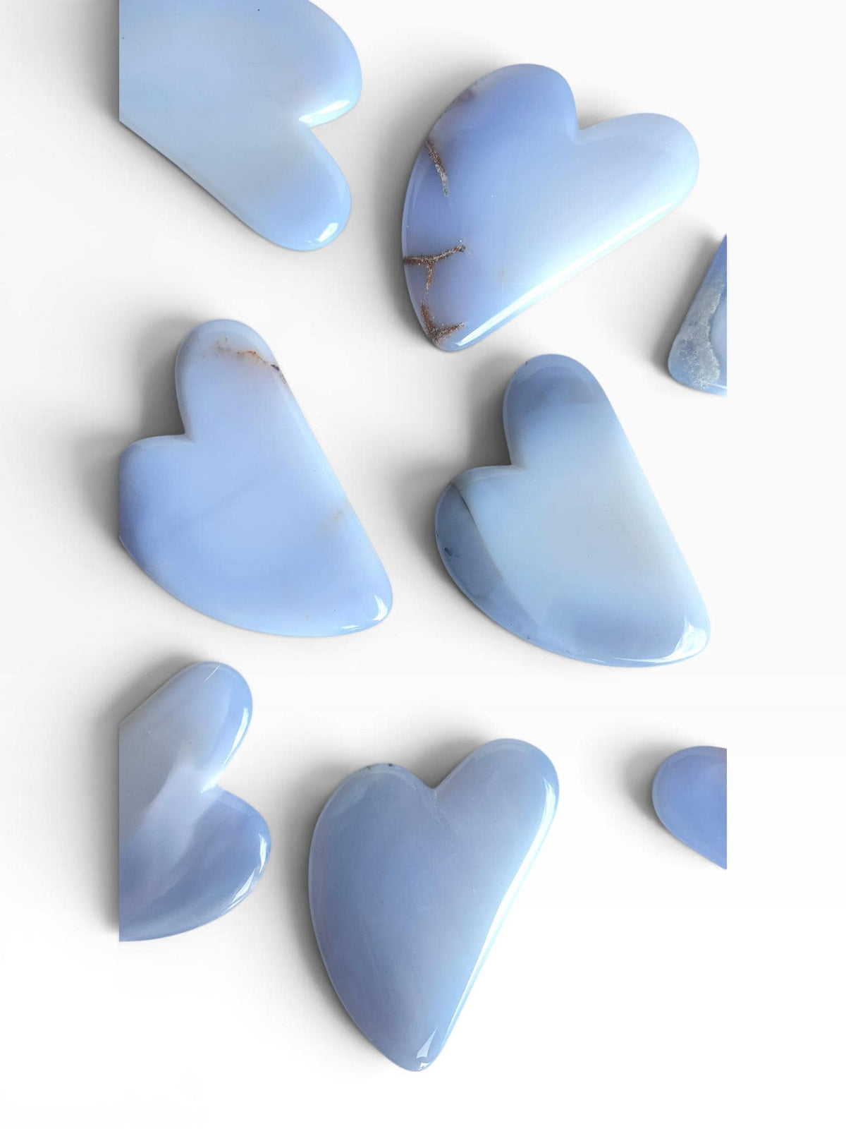 Turkish Blue Chalcedony Gua Sha: Natural Blue Stone Facial Massage Tool