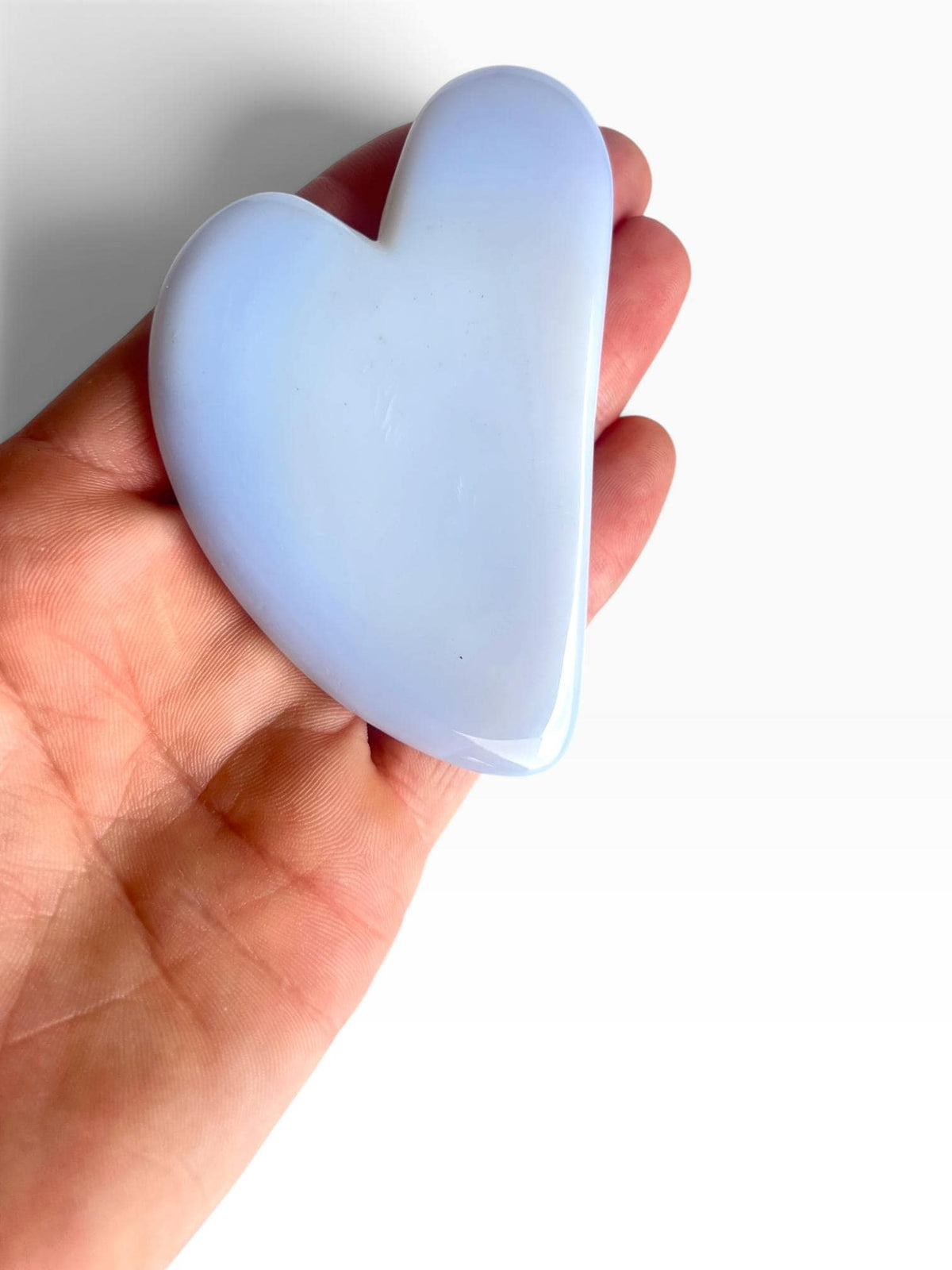 Turkish Blue Chalcedony Gua Sha: Natural Blue Stone Facial Massage Tool