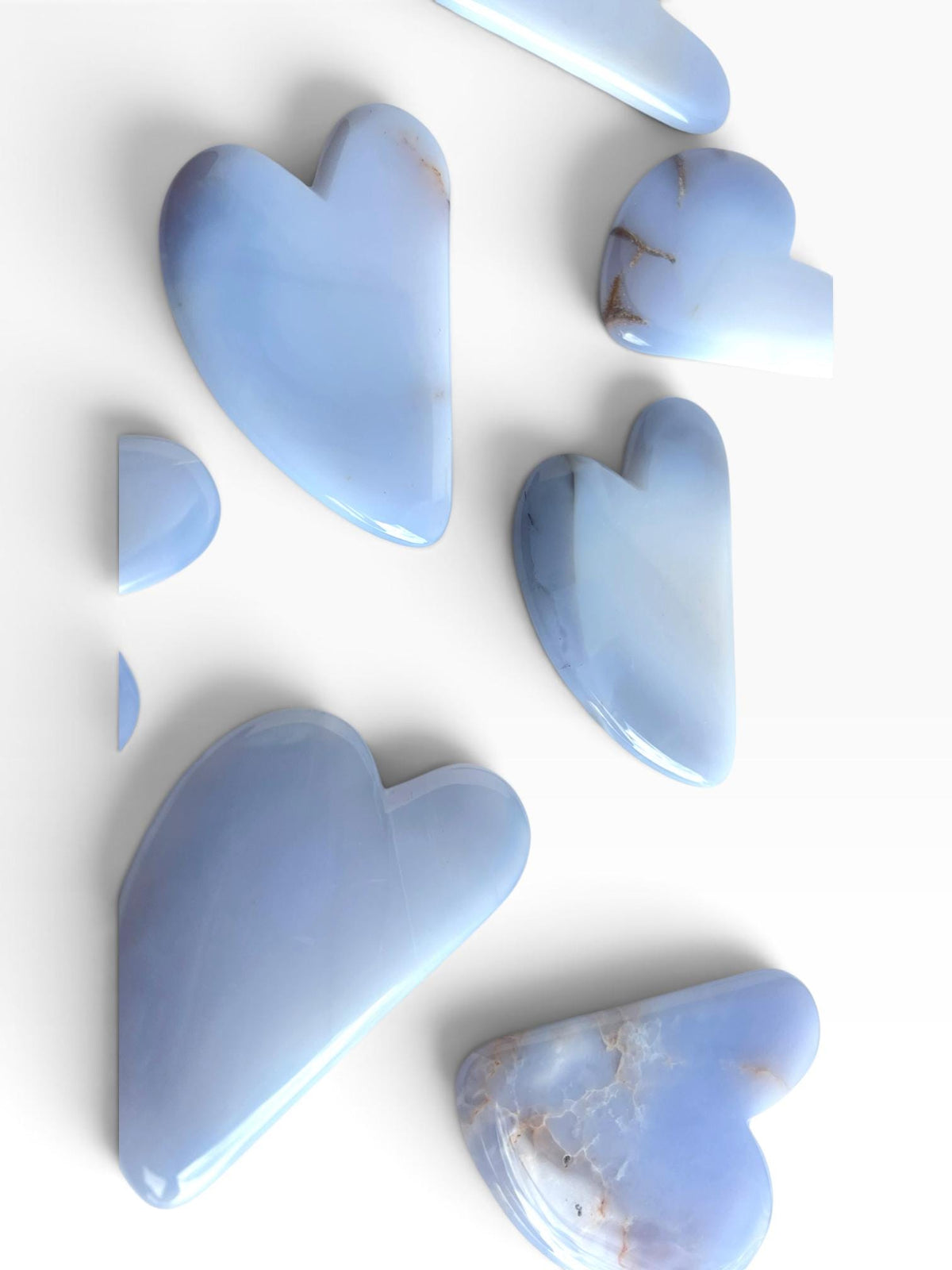 Turkish Blue Chalcedony Gua Sha: Natural Blue Stone Facial Massage Tool