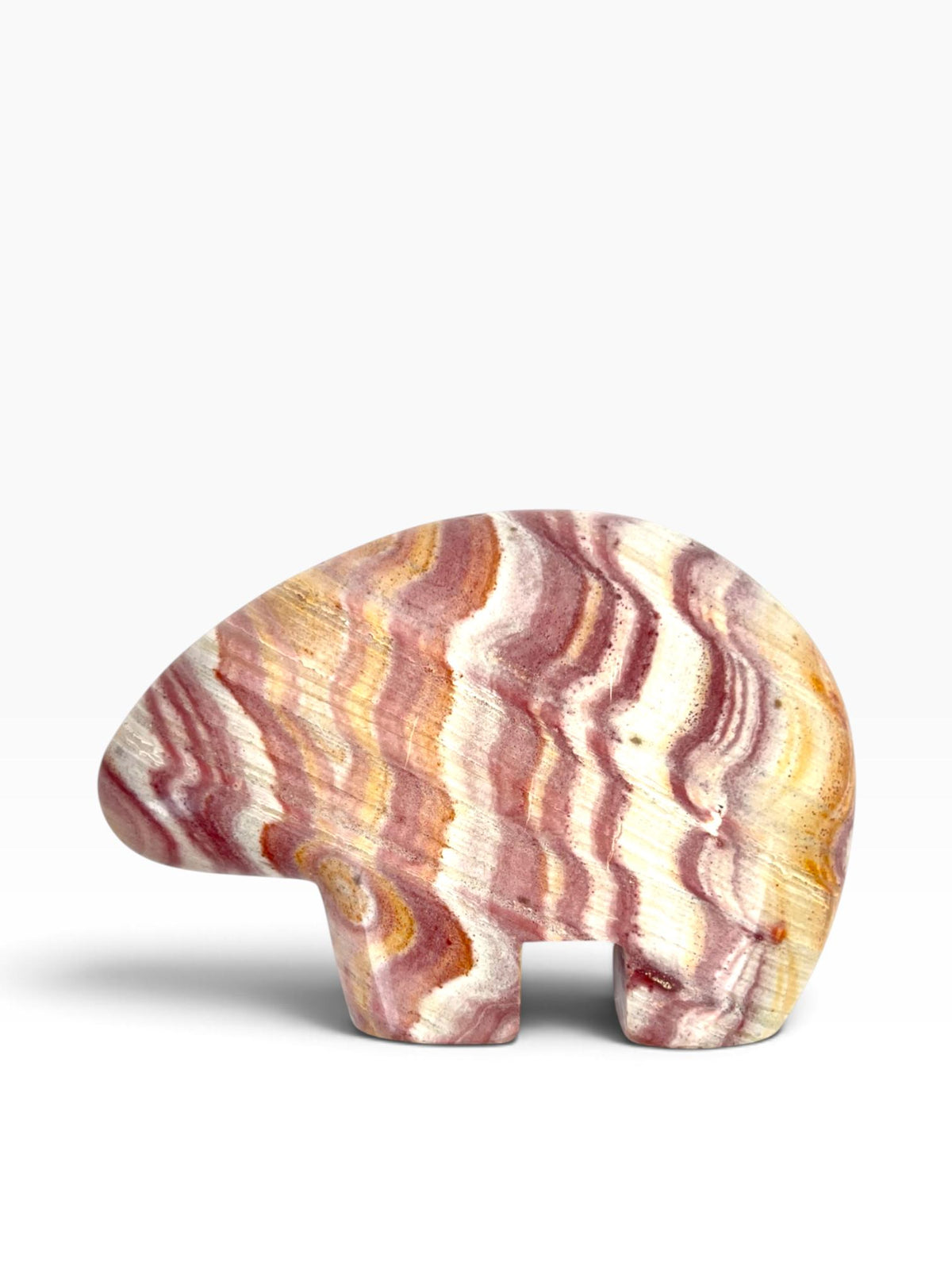 Zuni-Style Rainbow Rhyolite Wonderstone Bear Carving
