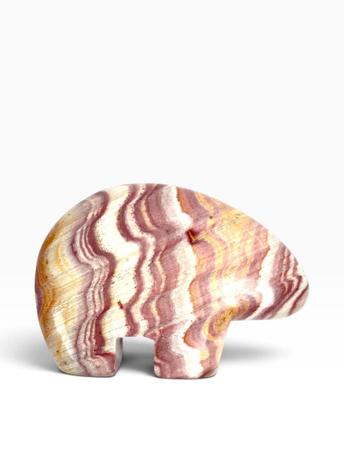 Zuni-Style Rainbow Rhyolite Wonderstone Bear Carving