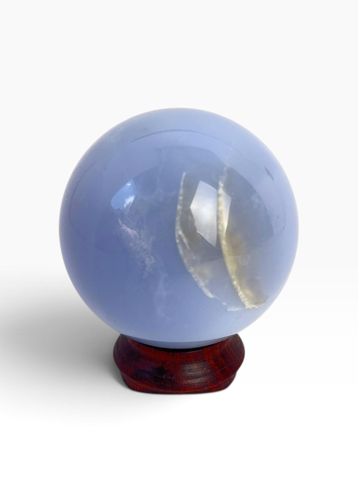 Polished Turkish Blue Chalcedony Sphere – Ethereal Glow Crystal (60mm)
