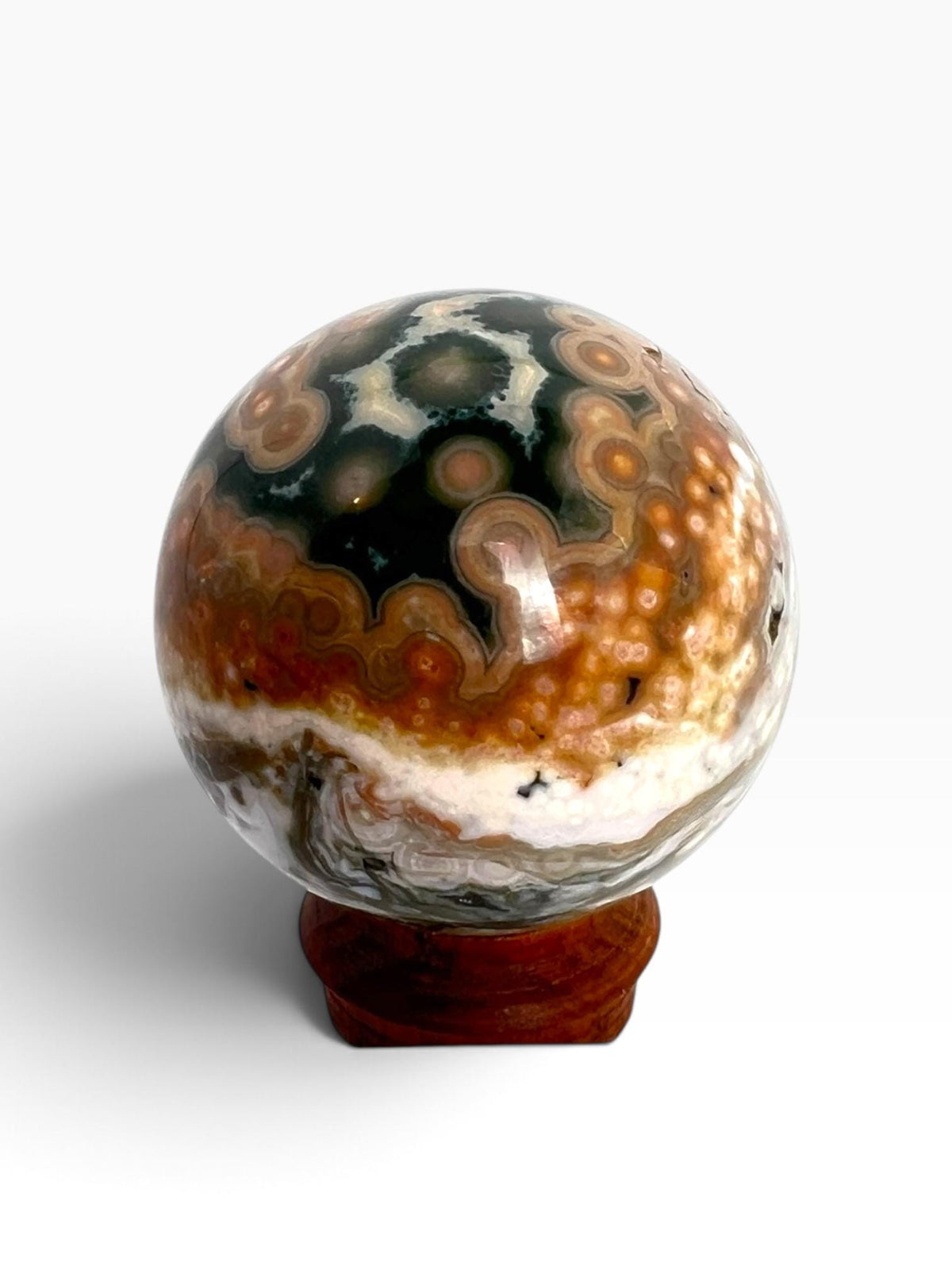 Ocean Jasper Sphere | Old Stock Vein 1-2 Collector Crystal