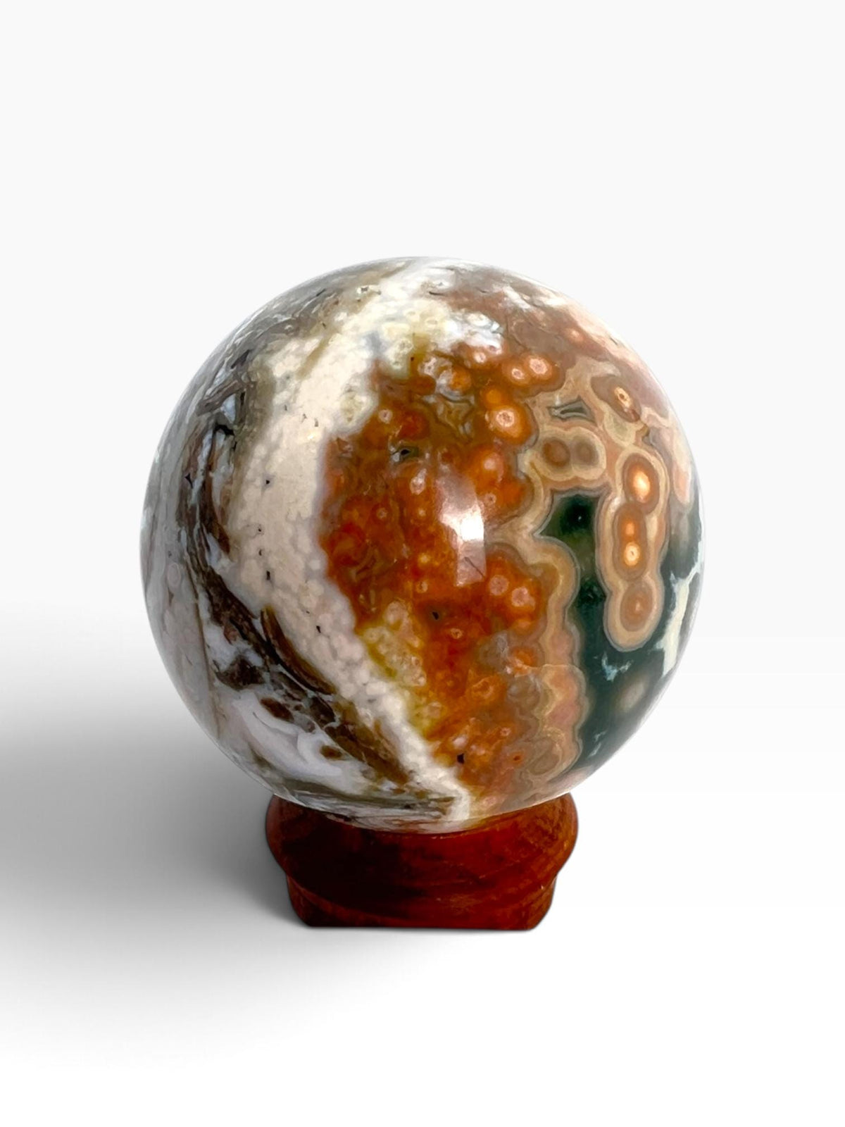 Ocean Jasper Sphere | Old Stock Vein 1-2 Collector Crystal