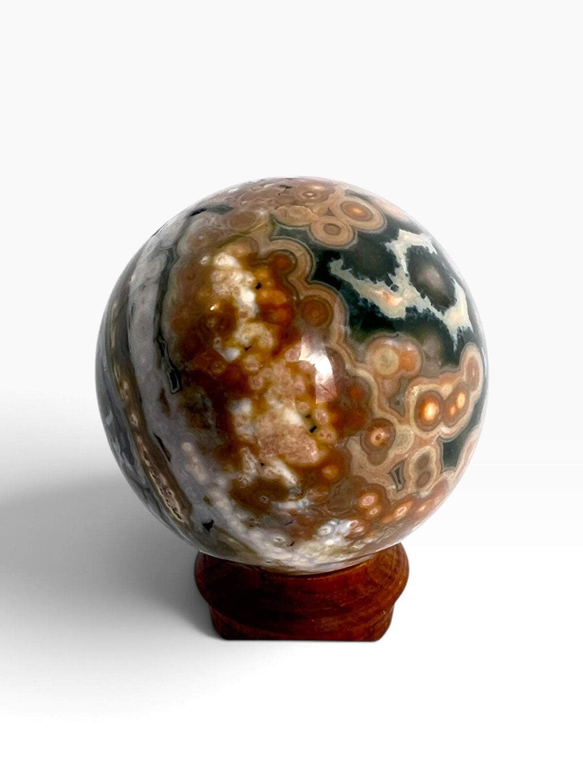 Ocean Jasper Sphere | Old Stock Vein 1-2 Collector Crystal