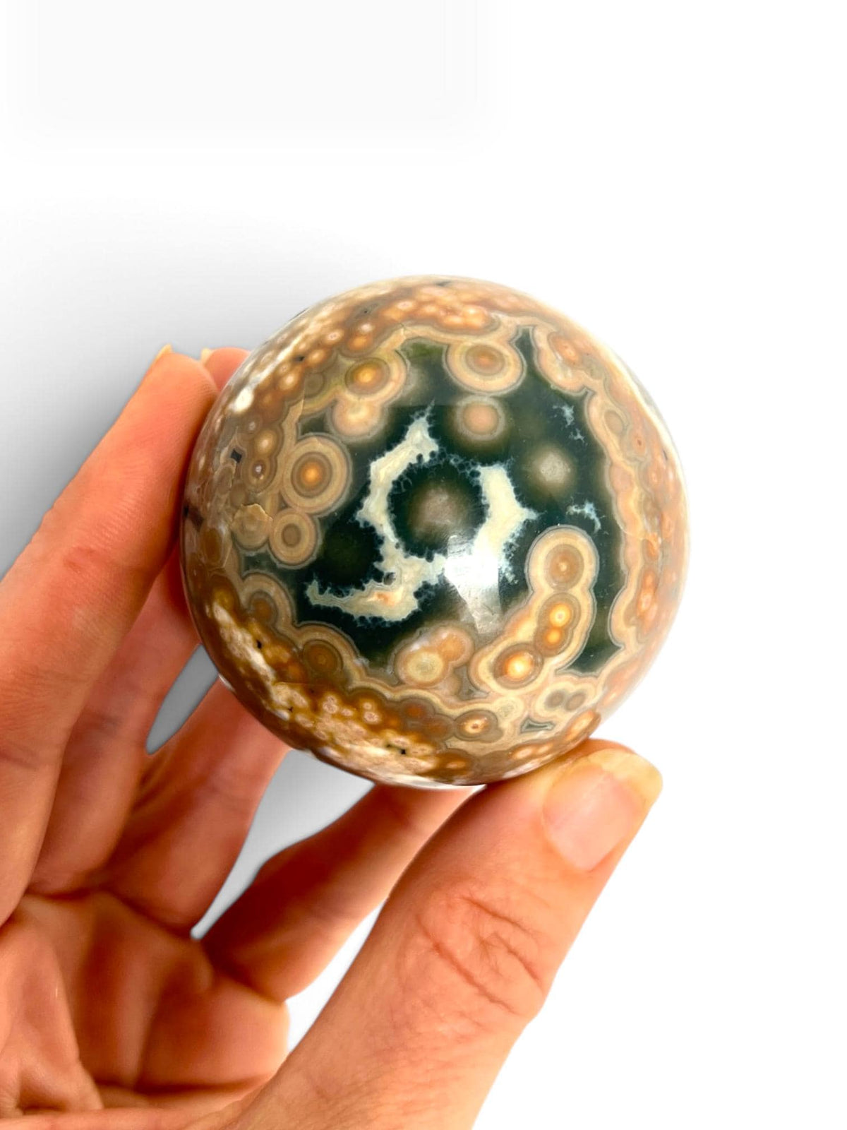 Ocean Jasper Sphere | Old Stock Vein 1-2 Collector Crystal