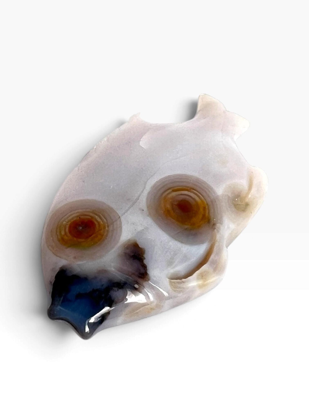 Hand Carved Ocean Jasper Fish Figurine: Marovato Chalcedony