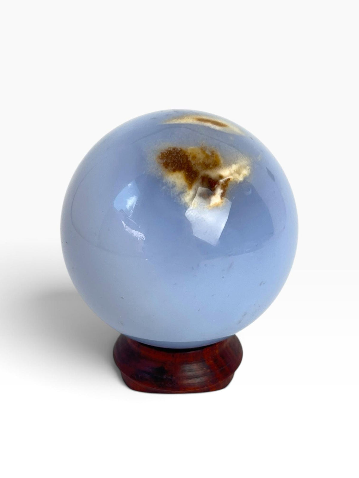 Polished Turkish Blue Chalcedony Sphere – Ethereal Glow Crystal (60mm)