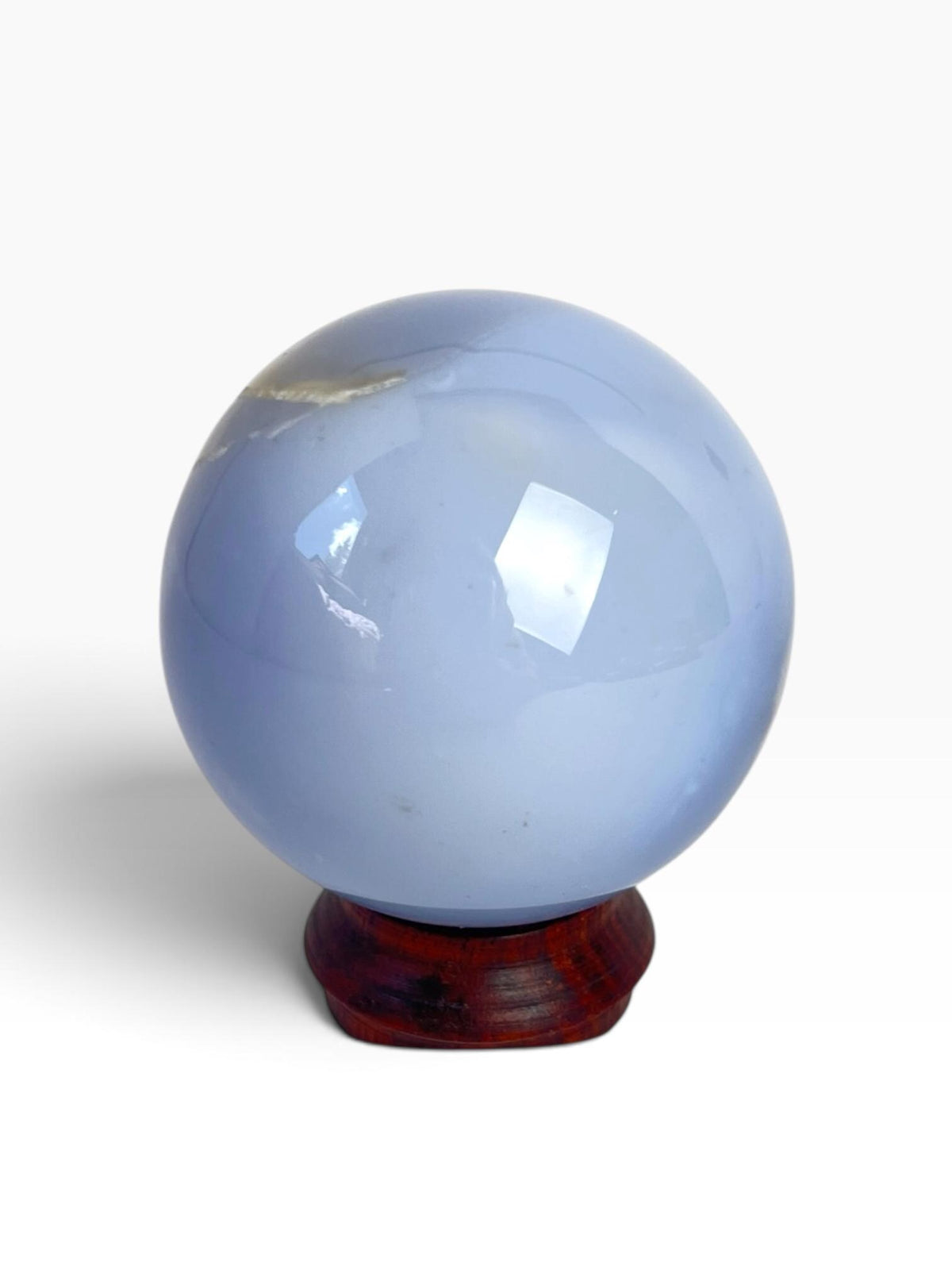 Polished Turkish Blue Chalcedony Sphere – Ethereal Glow Crystal (60mm)