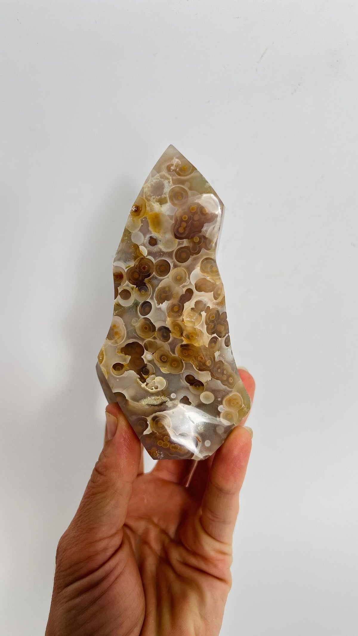 Incredible Ocean Jasper Fish Eye Orb Flame Free Form | Collector Vein 3-4
