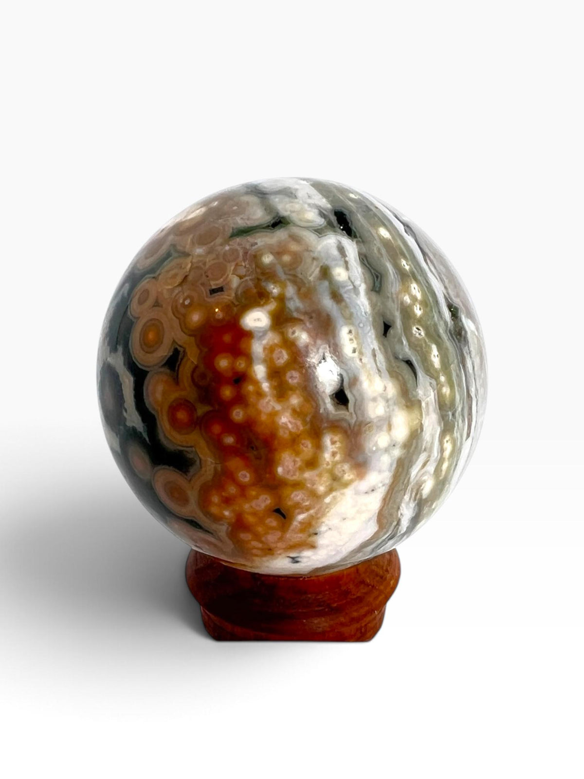 Ocean Jasper Sphere | Old Stock Vein 1-2 Collector Crystal