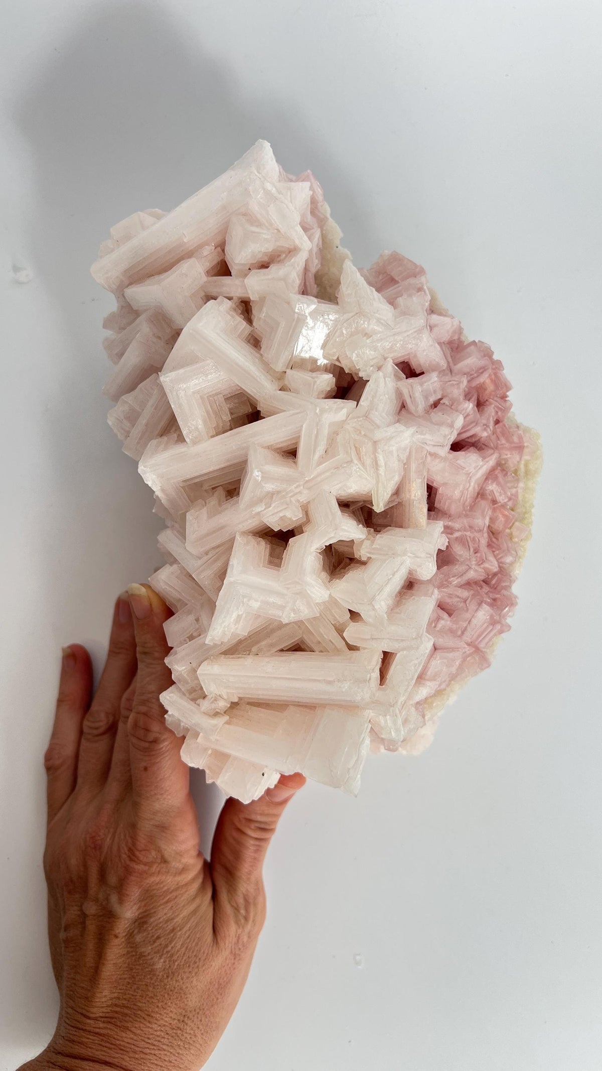 Hand Collected Pink Halite Crystal - XLarge Hopper Formation from Searles Lake CA