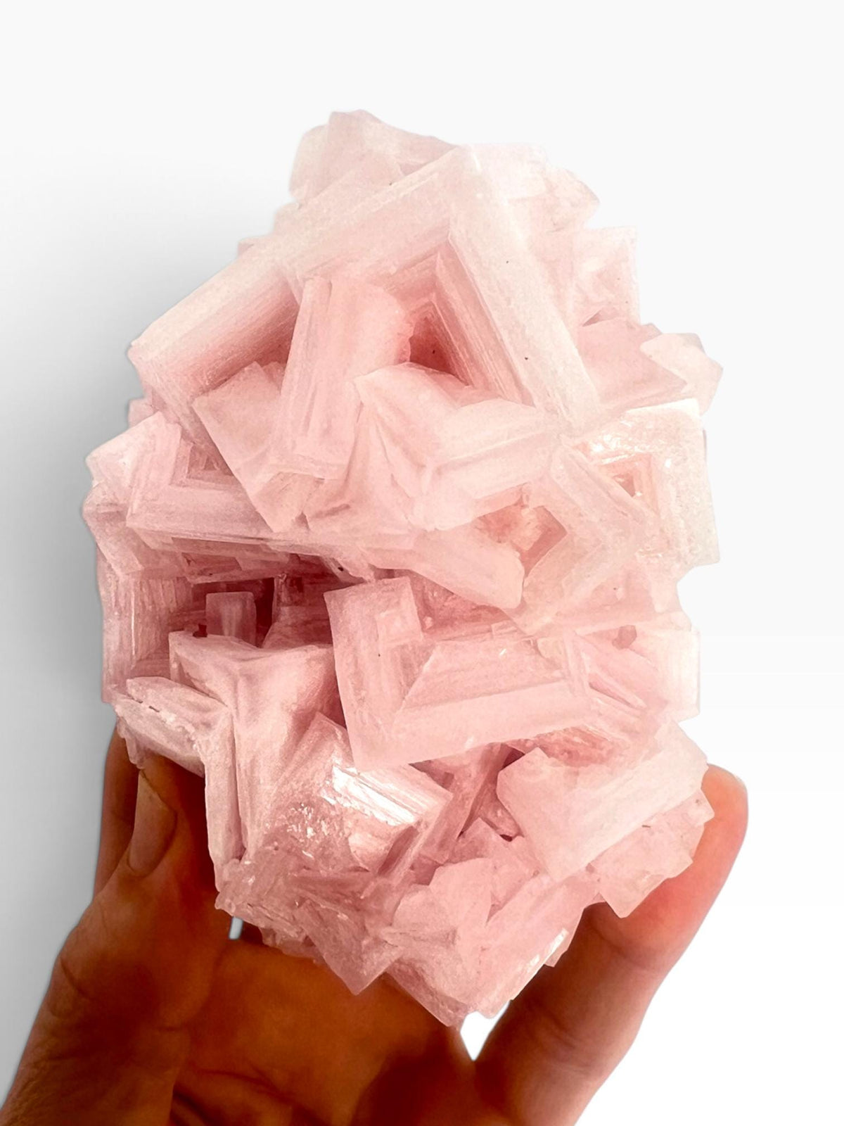 Hand Collected Pink Halite Crystal -Hopper Formation from Searles Lake