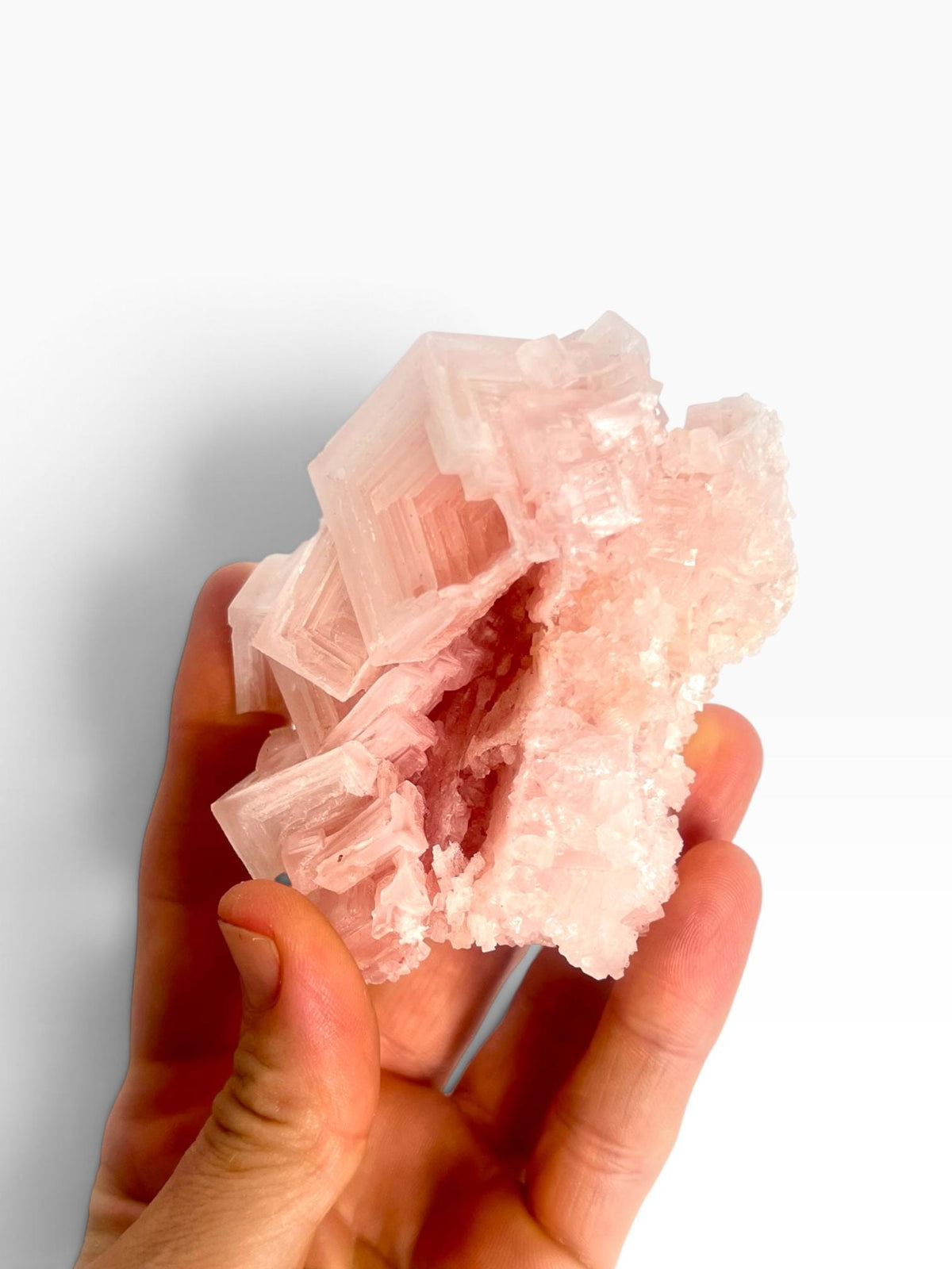 Hand Collected Pink Halite Crystal -Hopper Formation from Searles Lake