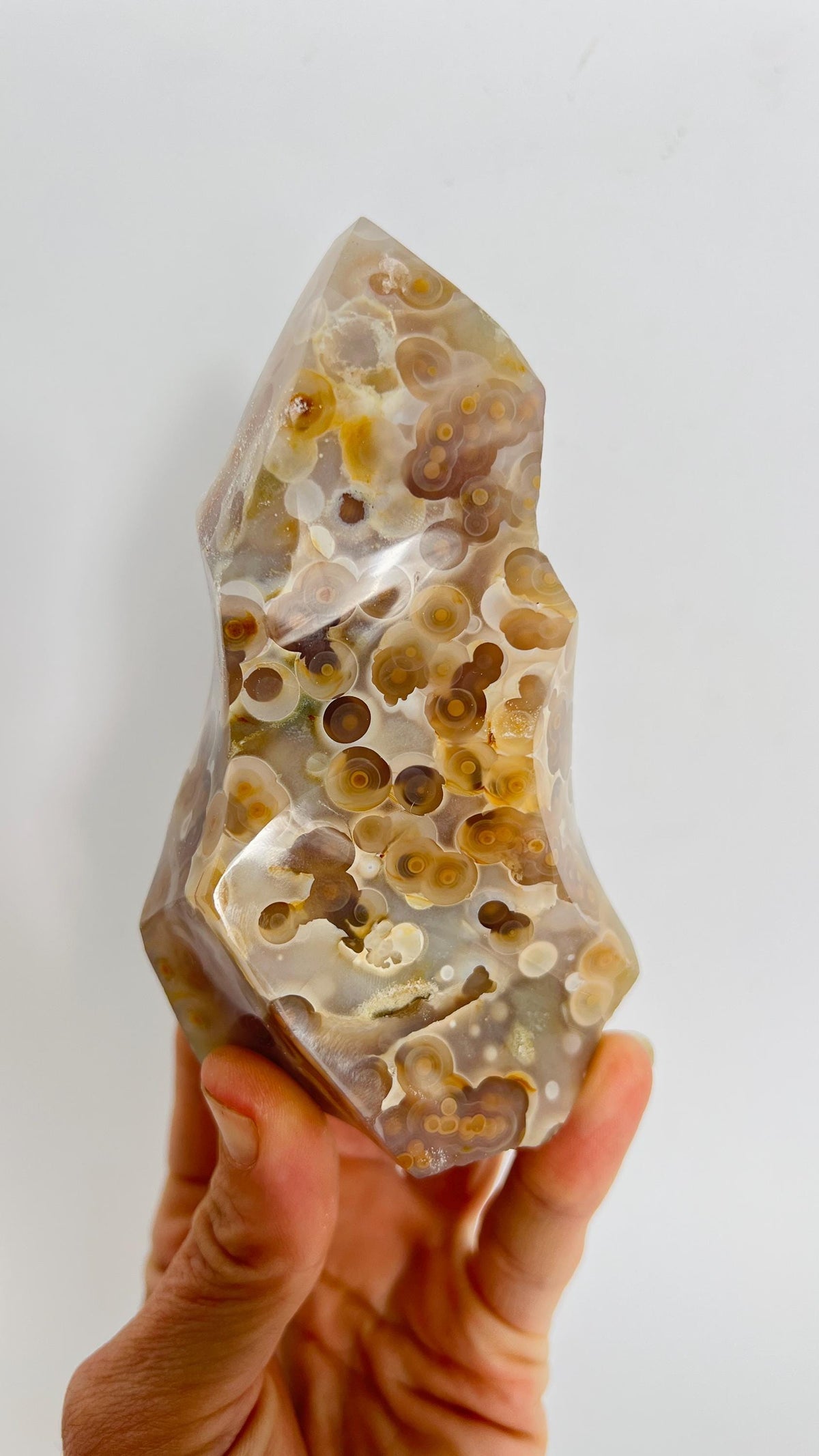 Incredible Ocean Jasper Fish Eye Orb Flame Free Form | Collector Vein 3-4