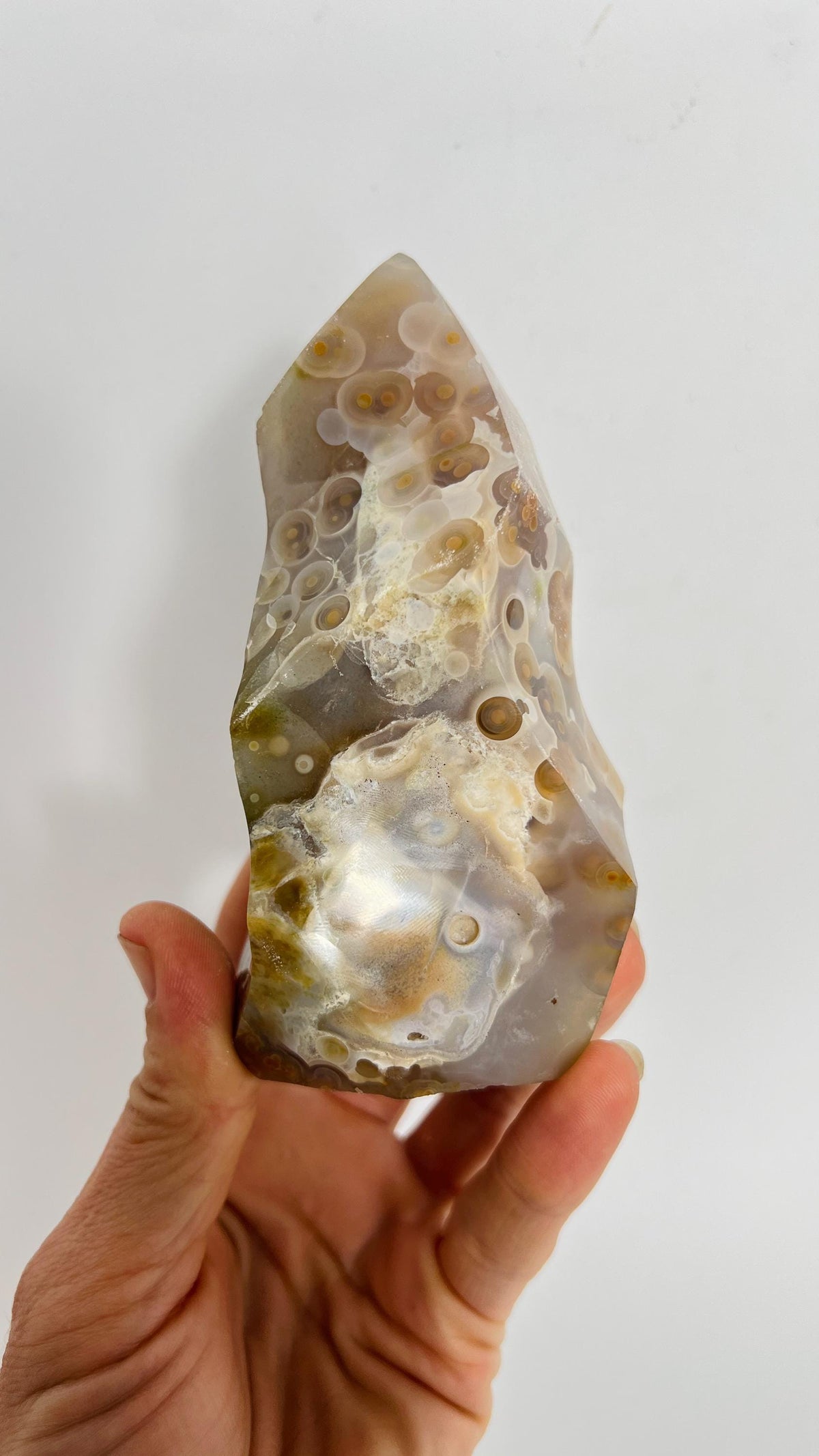 Incredible Ocean Jasper Fish Eye Orb Flame Free Form | Collector Vein 3-4