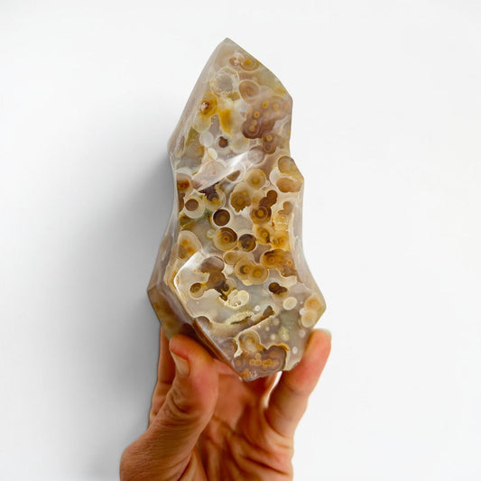 Incredible Ocean Jasper Fish Eye Orb Flame Free Form | Collector Vein 3-4