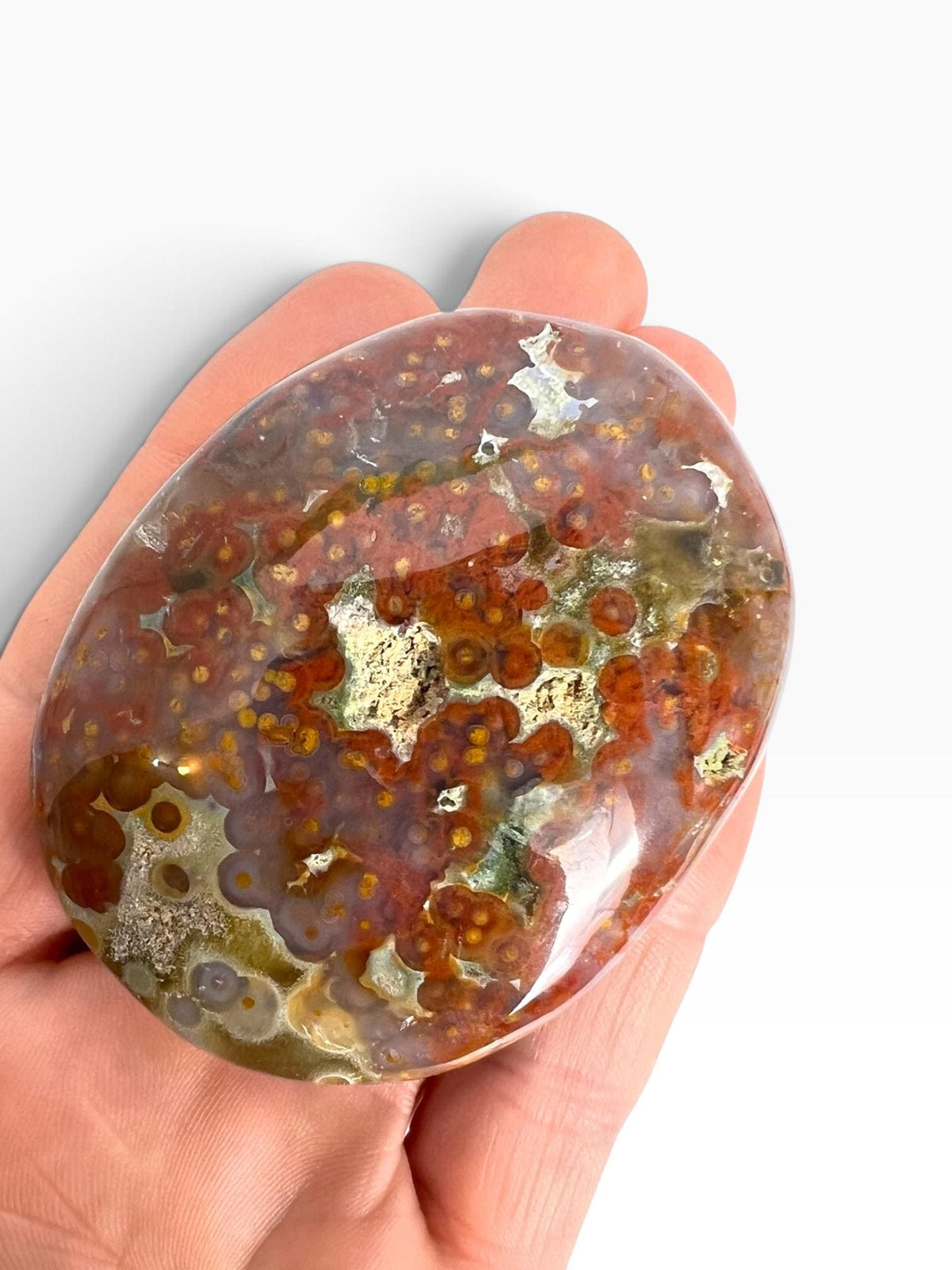 Ocean Jasper Palm Stone | Veinless