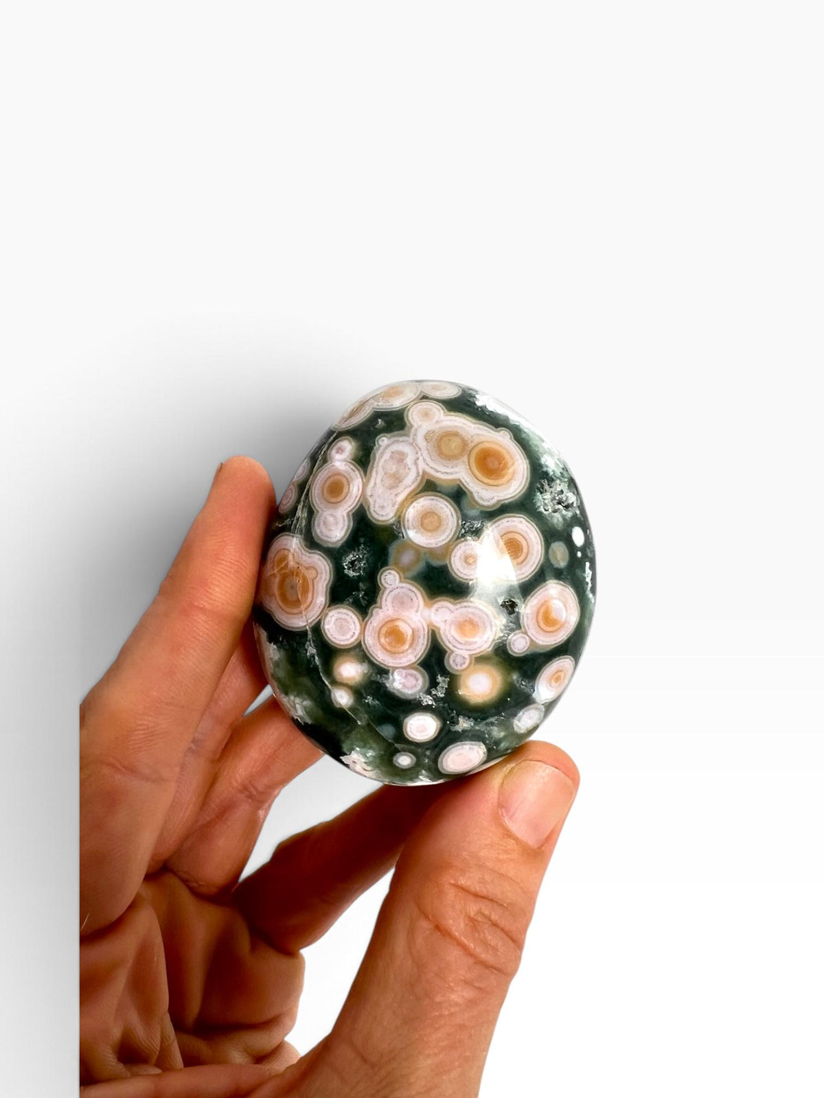 Ocean Jasper Large Palm Stone | High Grade Vein 8