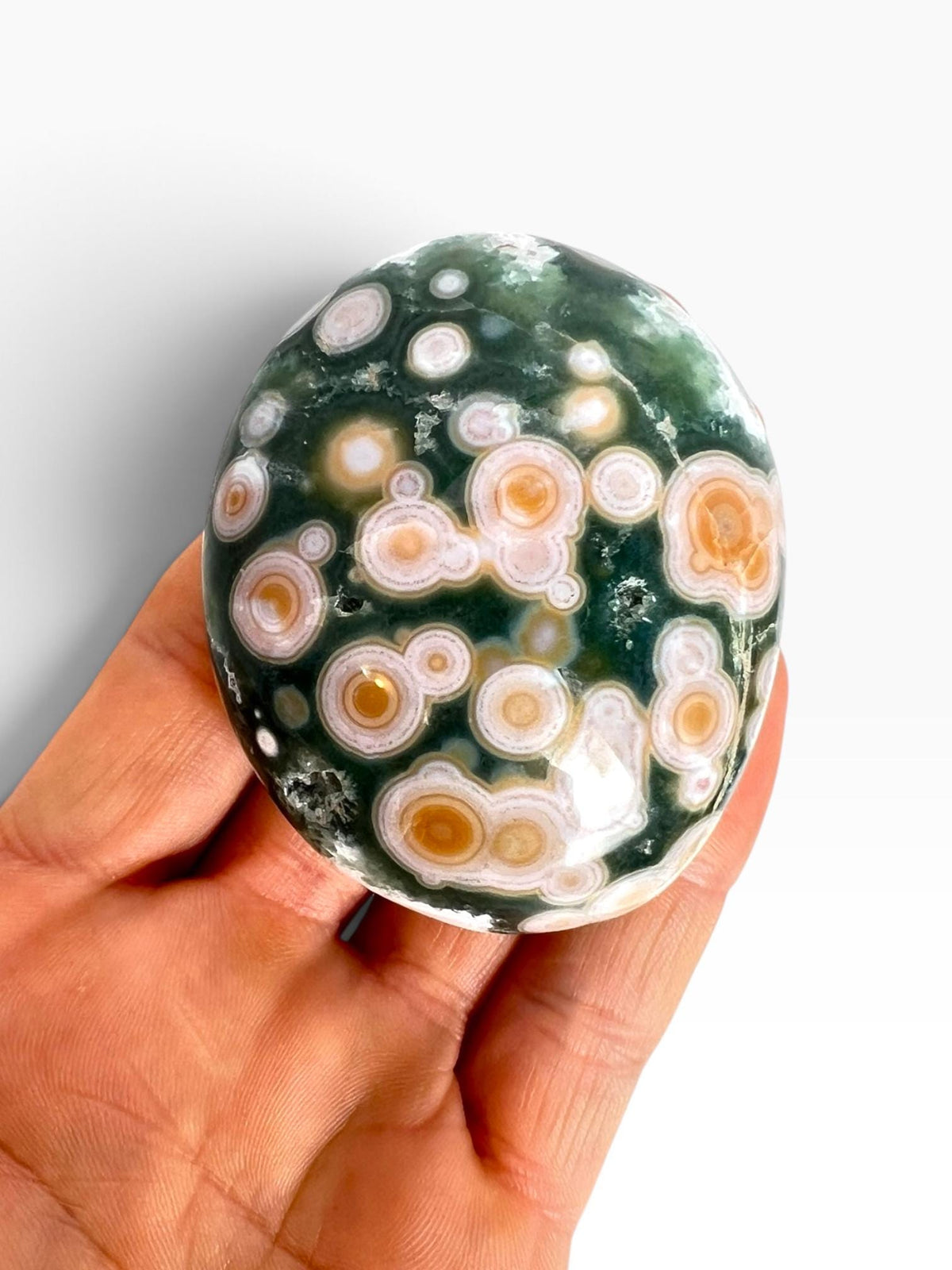 Ocean Jasper Large Palm Stone | High Grade Vein 8