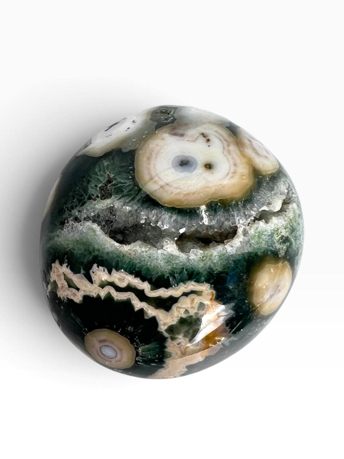Ocean Jasper Large Palm Stone | Vein 8