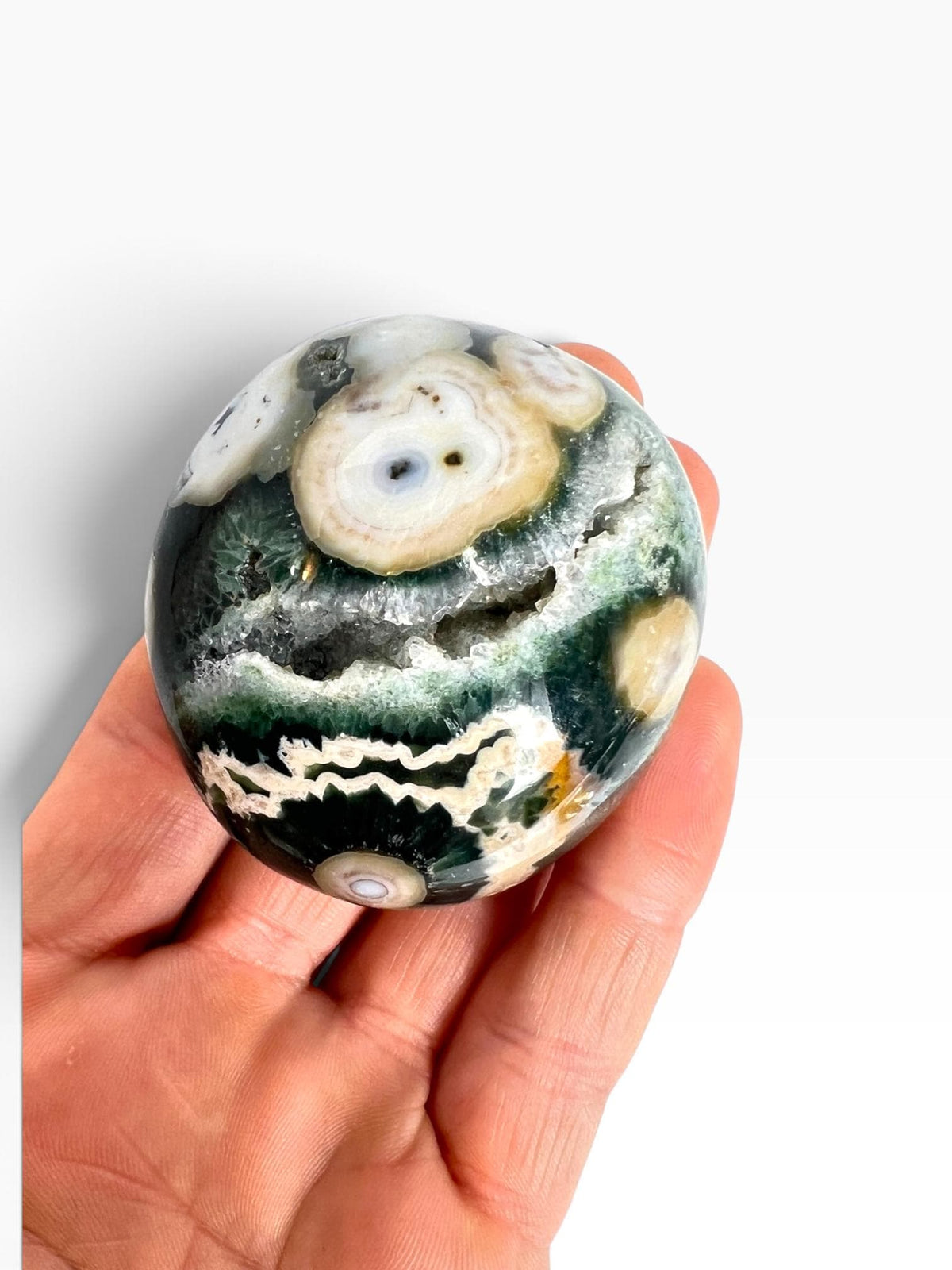 Ocean Jasper Large Palm Stone | Vein 8