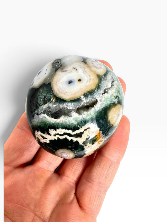 Ocean Jasper Large Palm Stone | Vein 8