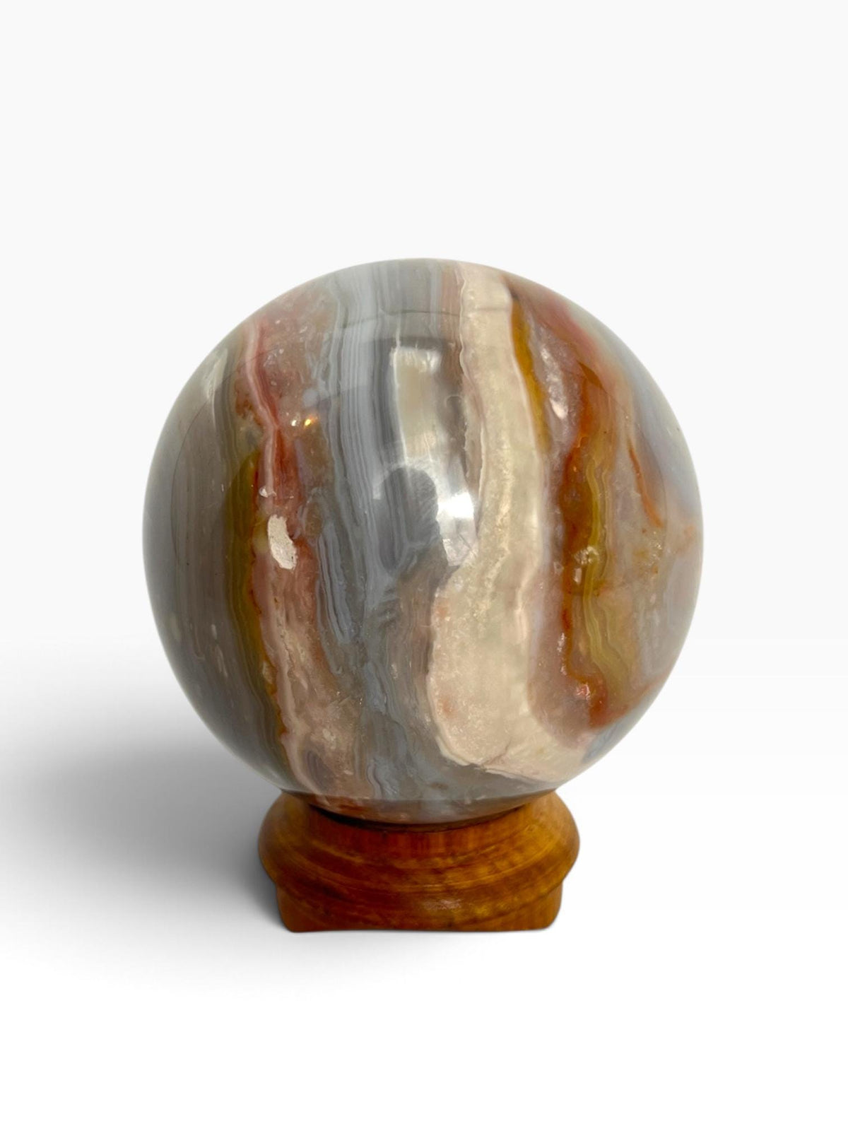 Ocean Wave Banded Sphere / Rare Marovato Mine Old Stock