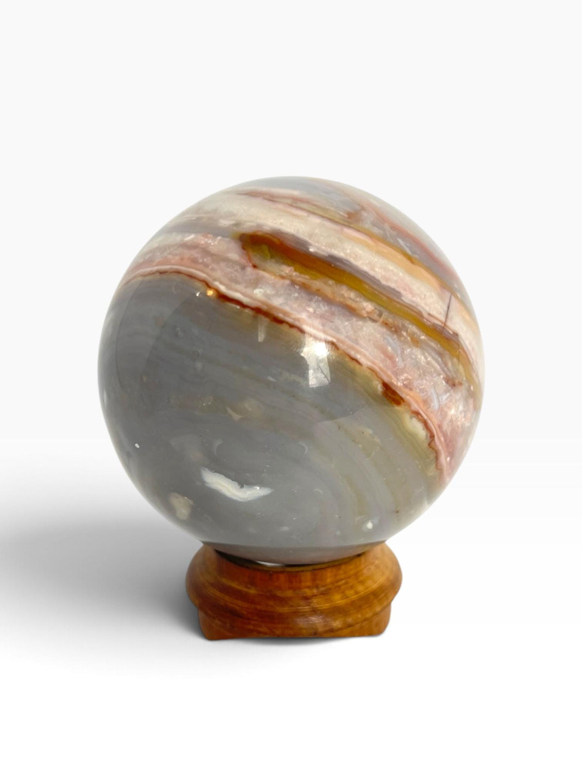 Ocean Wave Banded Sphere / Rare Marovato Mine Old Stock