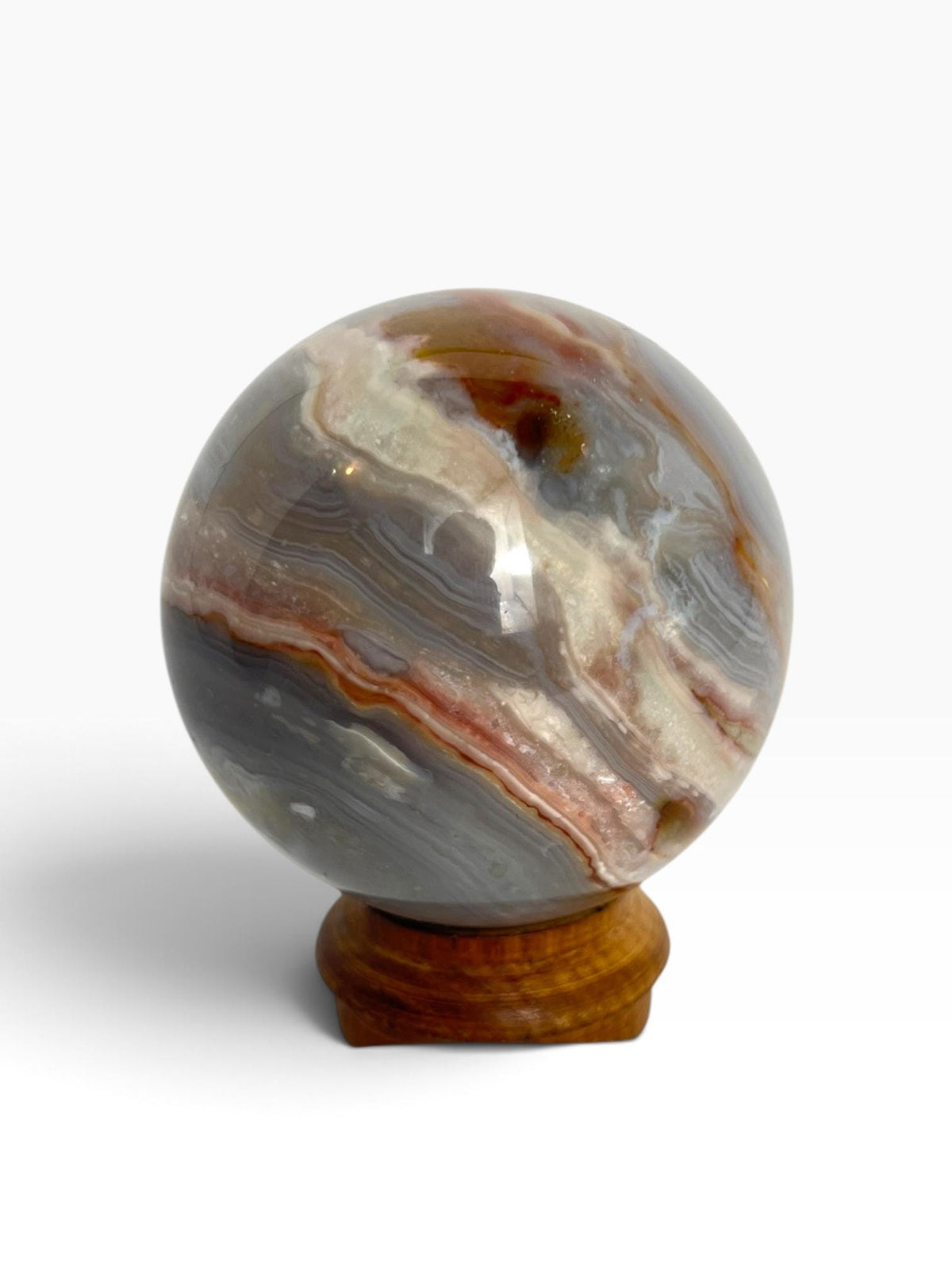 Ocean Wave Banded Sphere / Rare Marovato Mine Old Stock