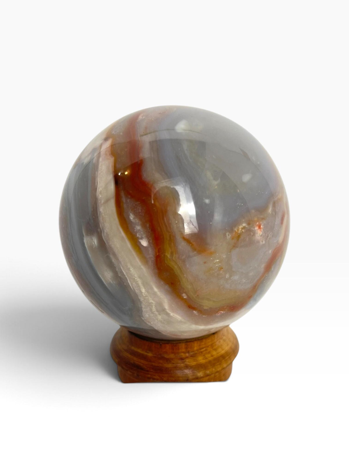 Ocean Wave Banded Sphere / Rare Marovato Mine Old Stock