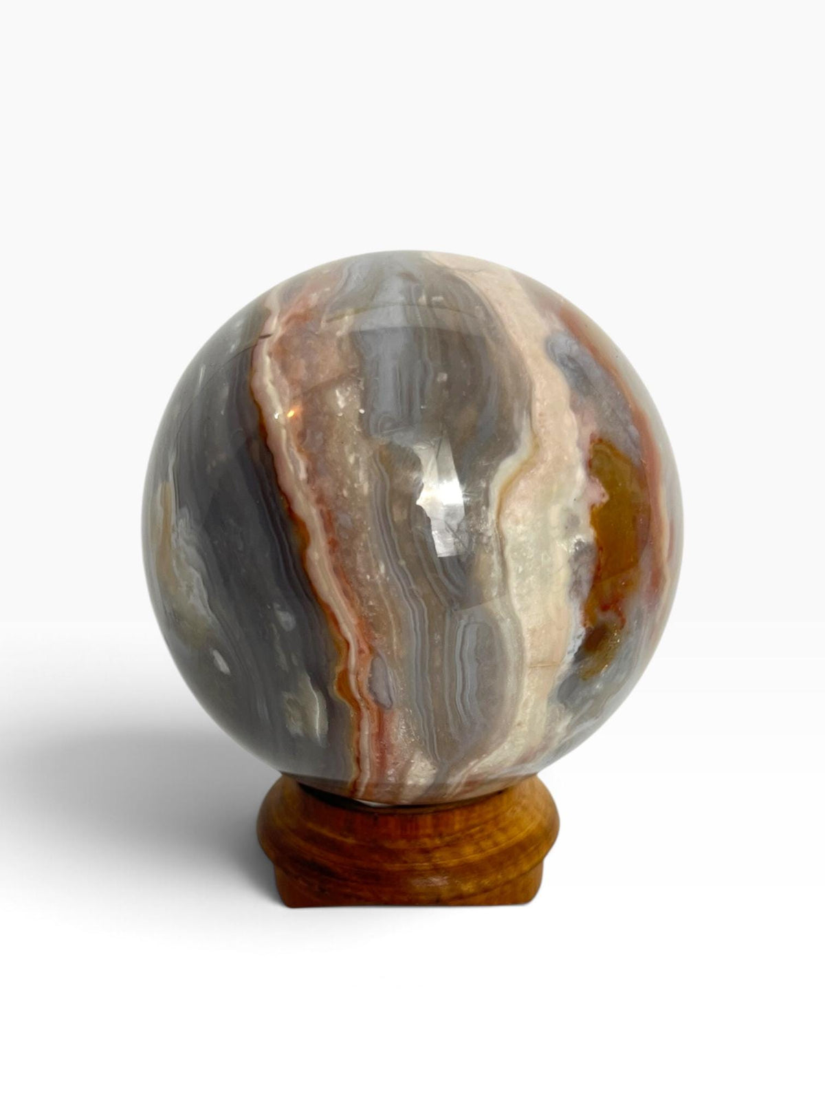 Ocean Wave Banded Sphere / Rare Marovato Mine Old Stock