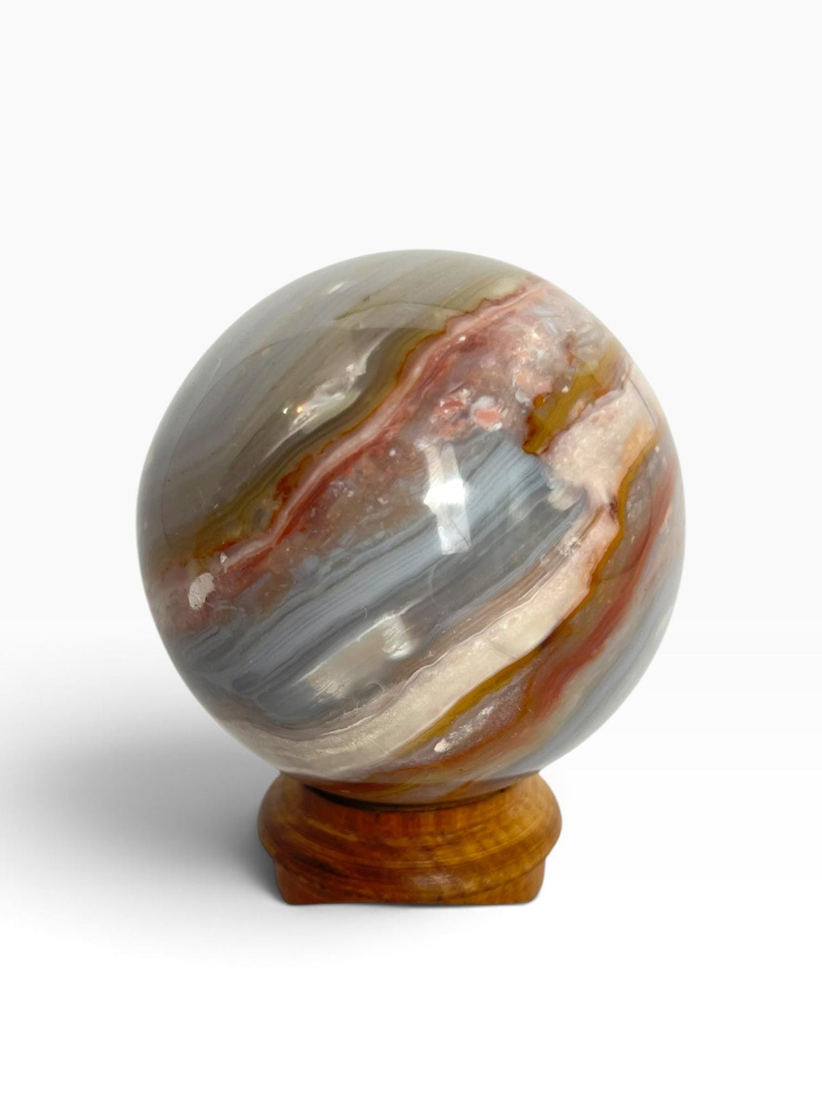 Ocean Wave Banded Sphere / Rare Marovato Mine Old Stock