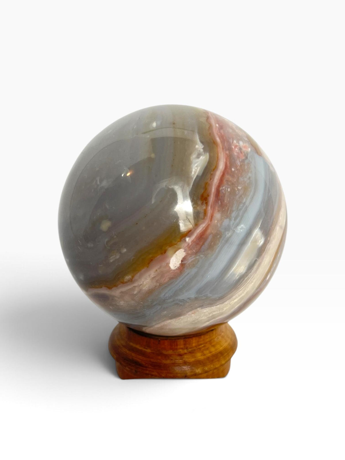 Ocean Wave Banded Sphere / Rare Marovato Mine Old Stock
