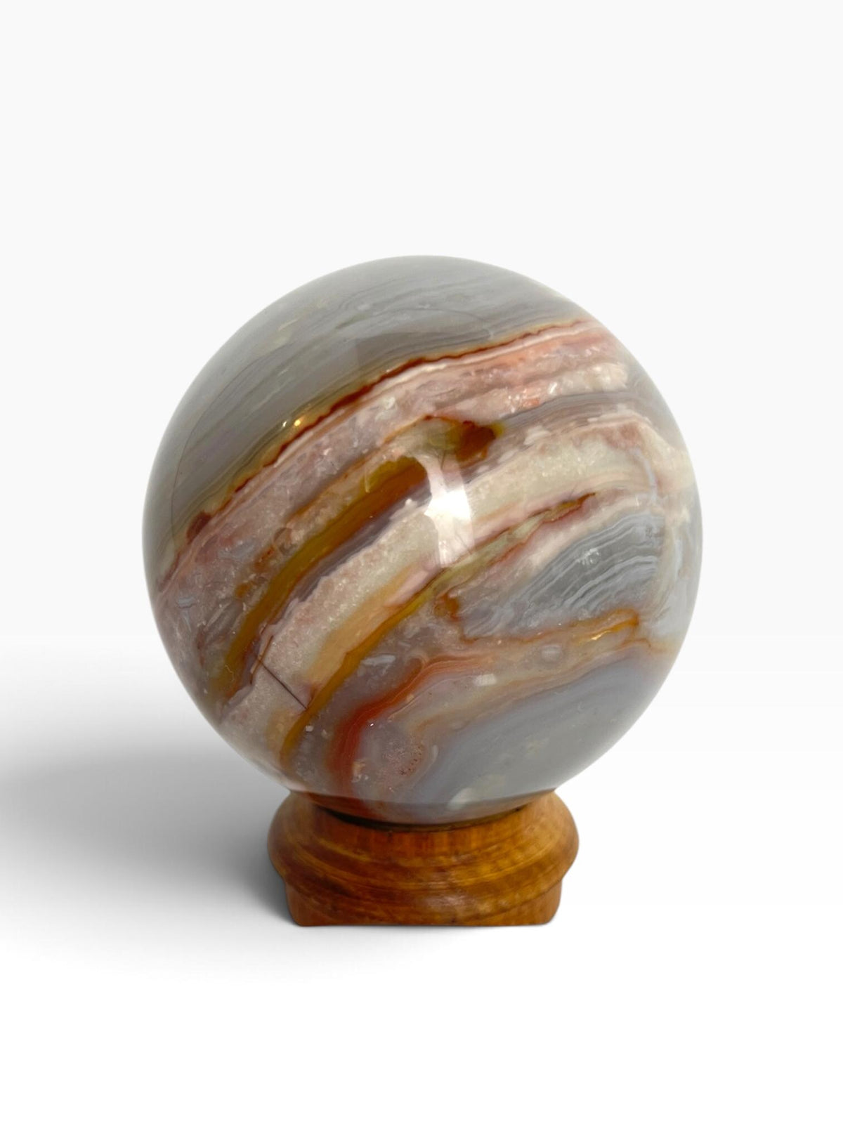 Ocean Wave Banded Sphere / Rare Marovato Mine Old Stock