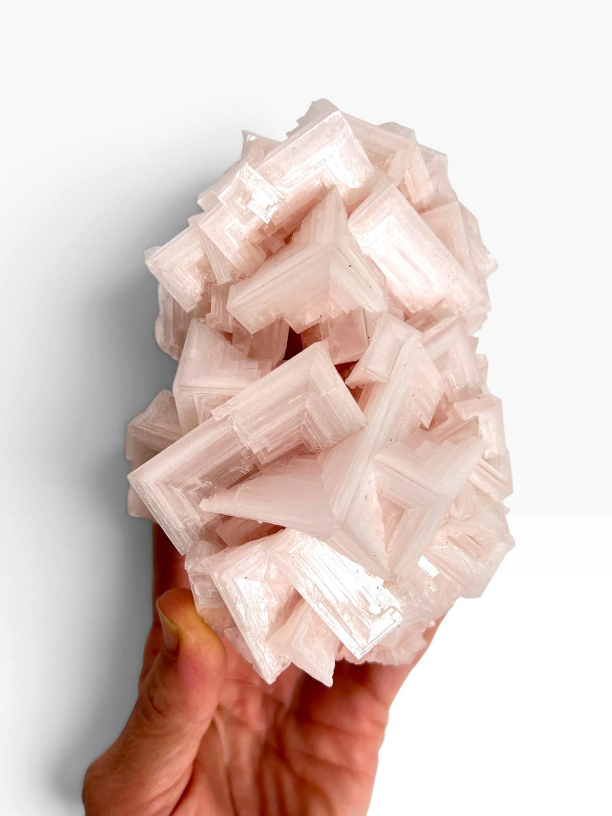 Hand Collected Bubblegum Pink Halite Crystal | Hopper Formation from Searles Lake CA