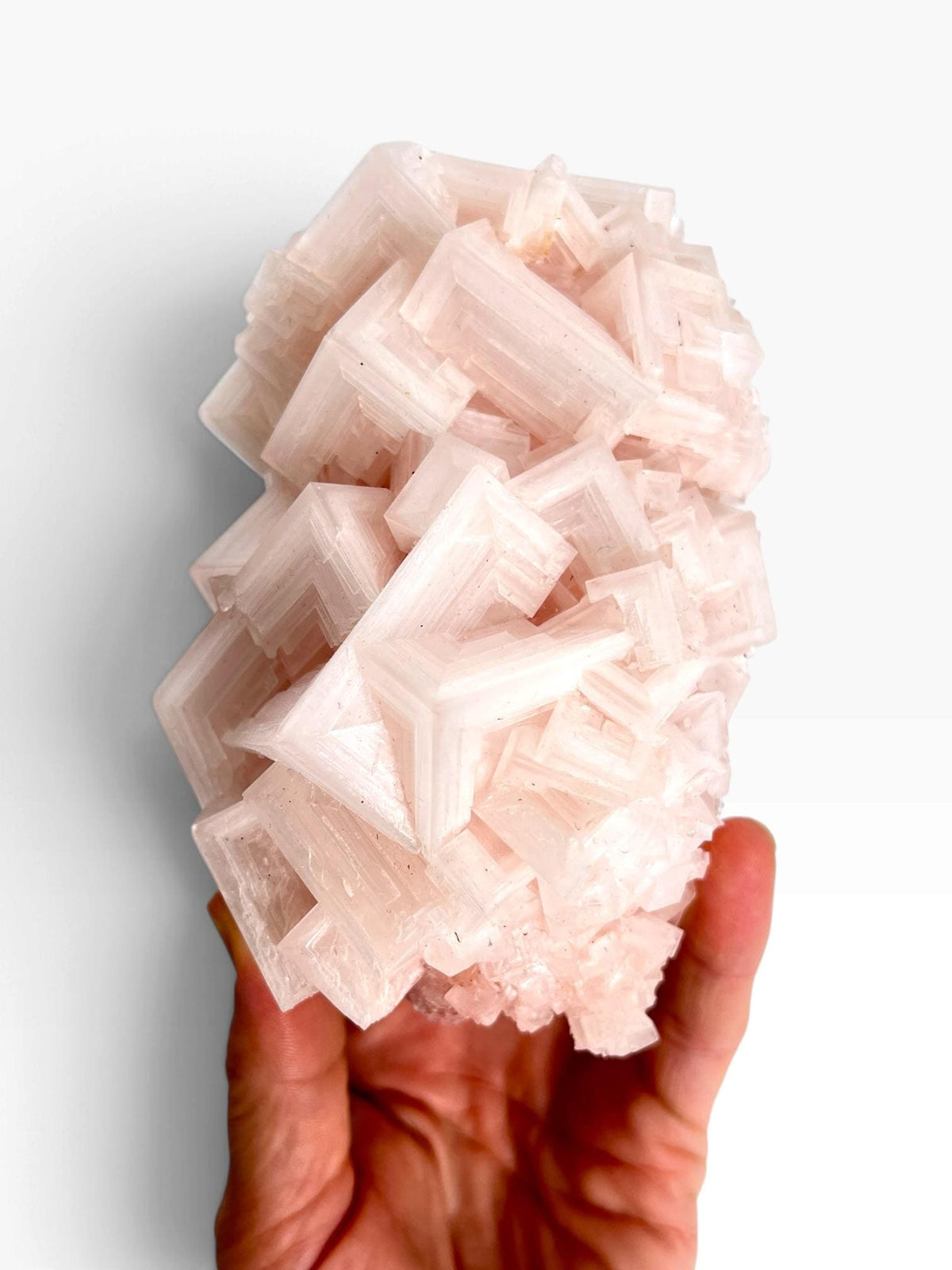 Hand Collected Bubblegum Pink Halite Crystal | Hopper Formation from Searles Lake CA
