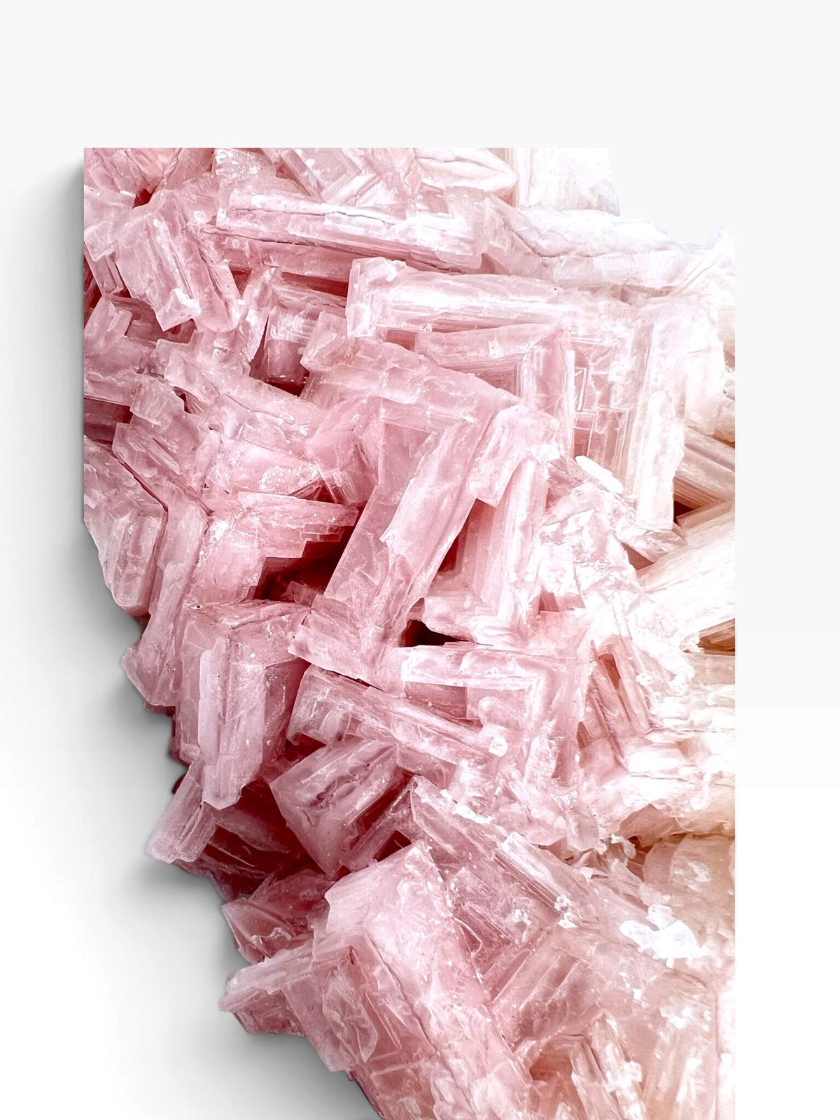 Hand Collected Bubblegum Pink XL Halite Crystal | Hopper Formation from Searles Lake CA