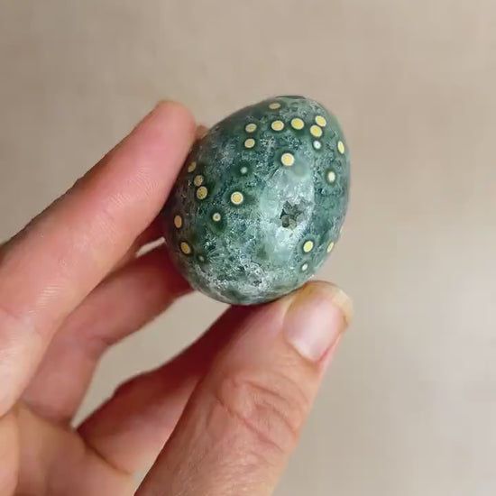 Ocean Jasper Egg: Natural Healing Crystal for Meditation & Chakra Work