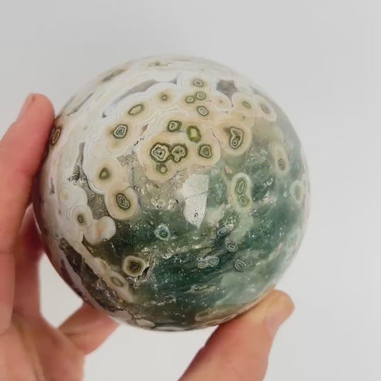Ocean Jasper Large Sphere: Marovato Vein 7 Unique Coloration