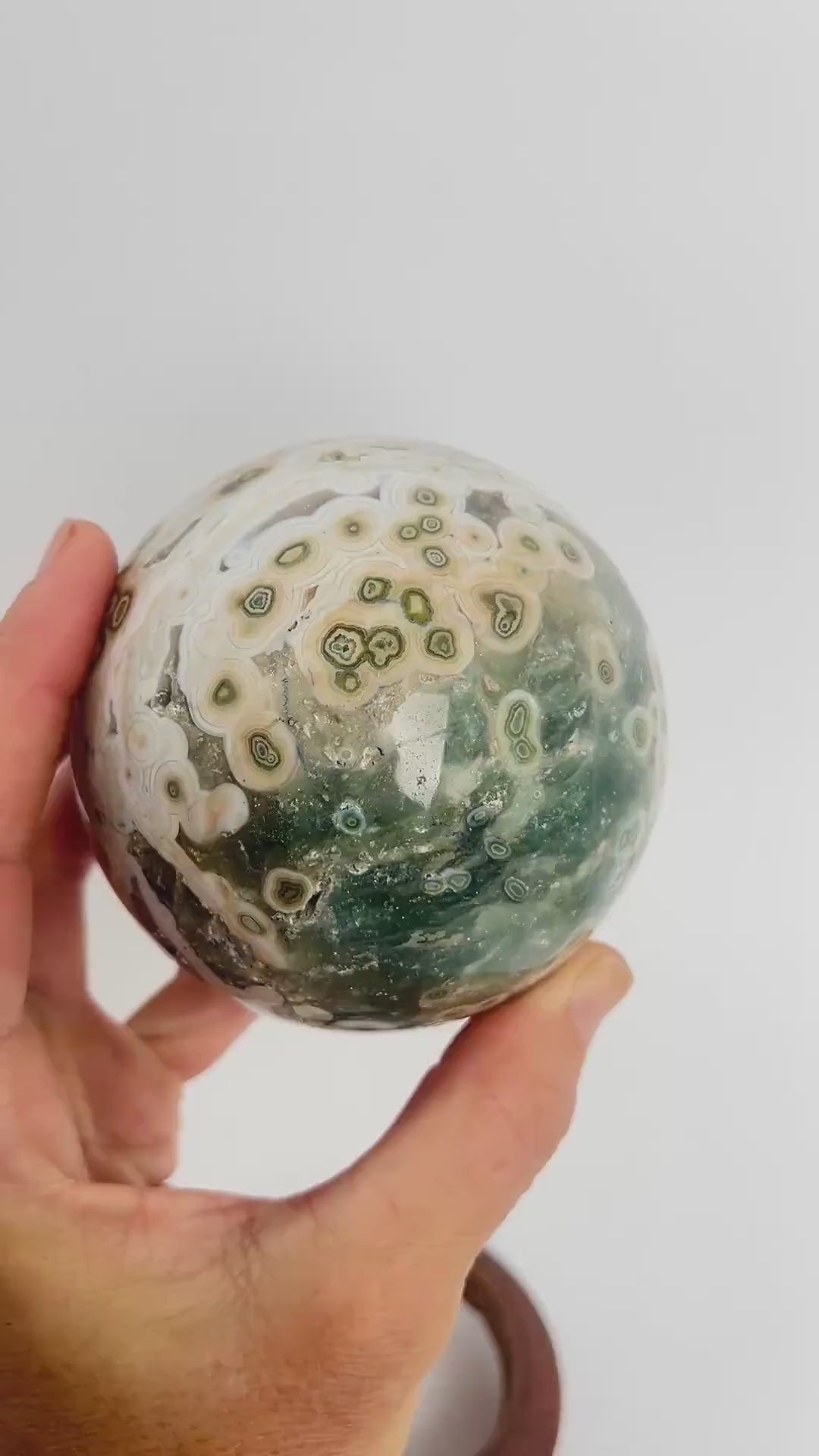 Ocean Jasper Large Sphere: Marovato Vein 7 Unique Coloration