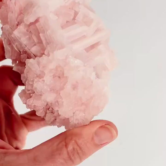 Hand Collected Bubblegum Pink Halite Crystal | Hopper Formation from Searles Lake CA
